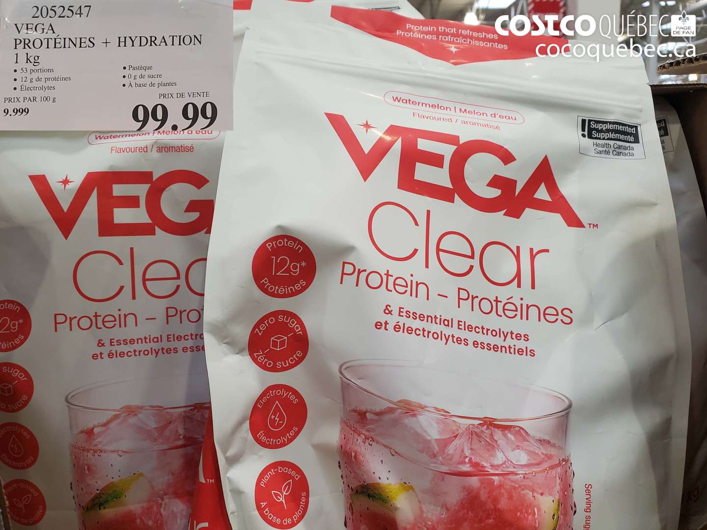 2052547 VEGA PROTÉINES + HYDRATION 1 KG $99.99