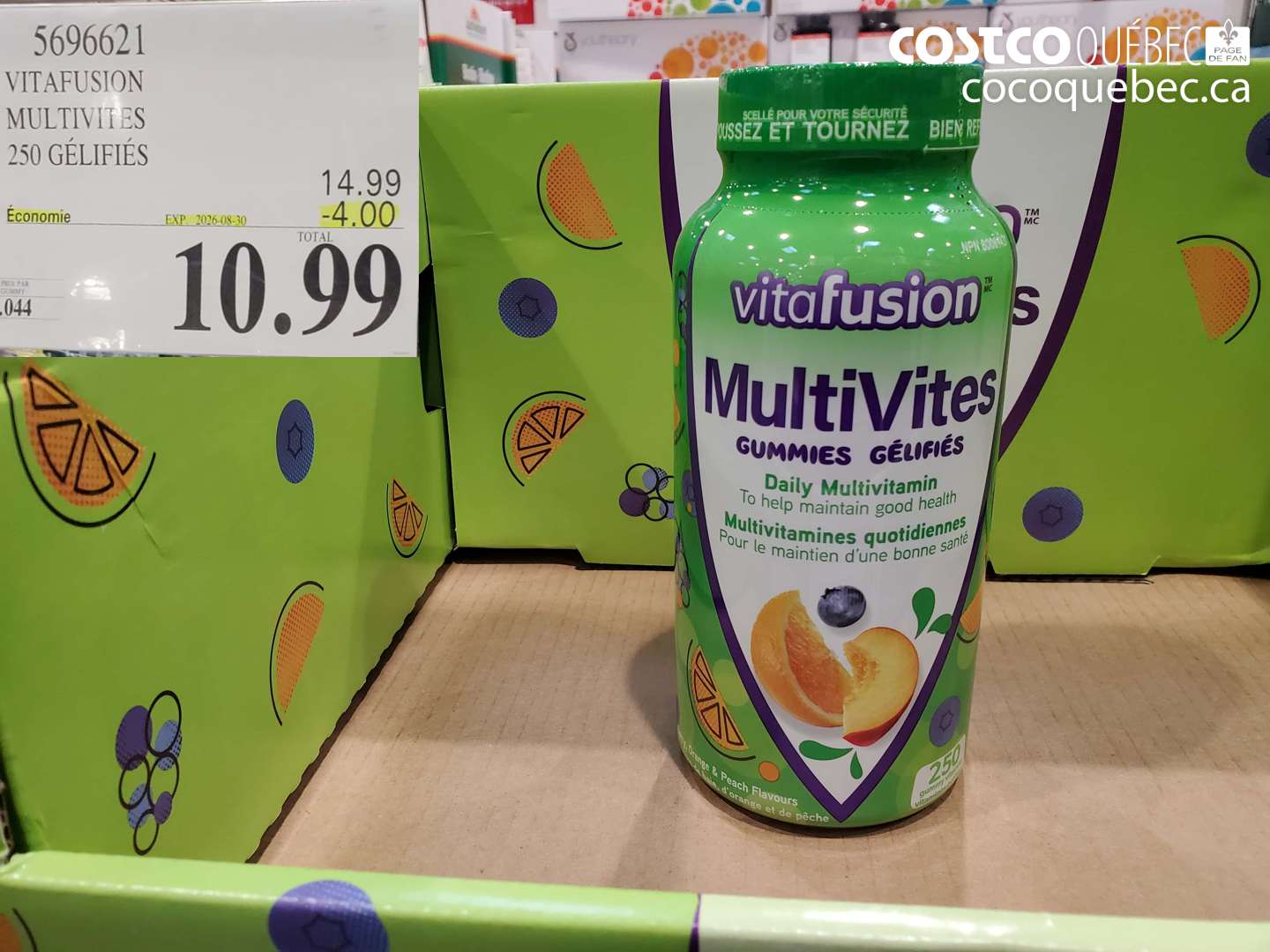5696621 VITAFUSION MULTIVITÉS 250 GÉLIFIÉES ($4.00 INSTANT SAVINGS EXPIRES ON 2026-08-30) $10.99
