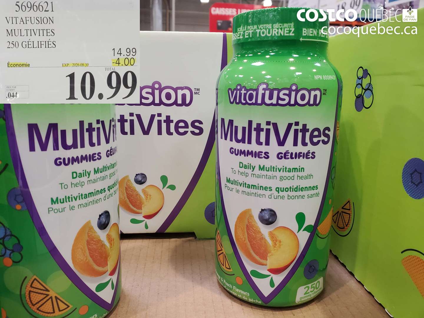 5696621 VITAFUSION MULTIVITES 250 GÉLIFIÉS ($4.00 INSTANT SAVINGS EXPIRES ON 2026-08-30) $10.99