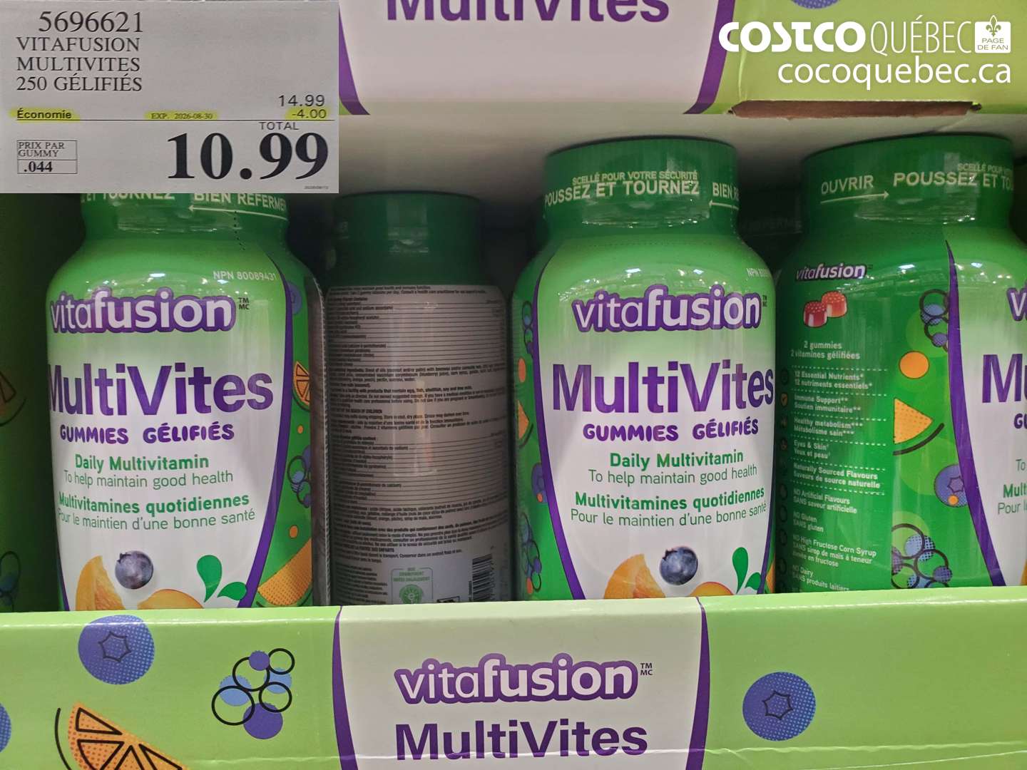 5696621 VITAFUSION MULTIVITES 250 GÉLIFIÉS ($4.00 INSTANT SAVINGS EXPIRES ON 2025-08-30) $10.99