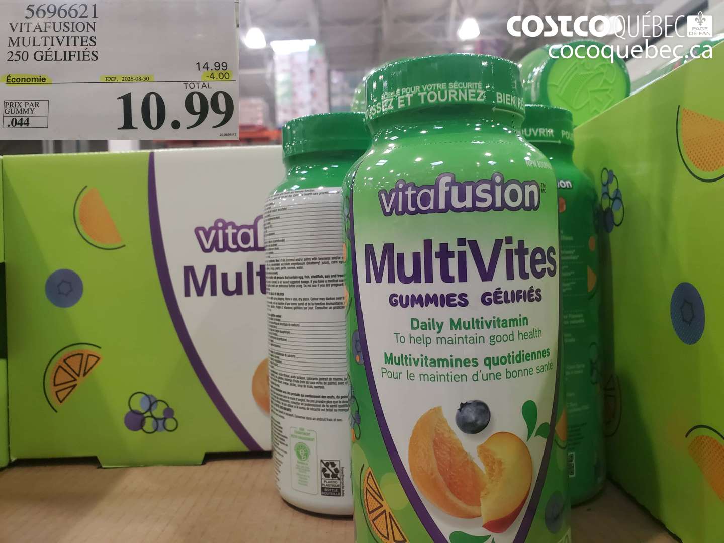 5696621 VITAFUSION MULTIVITES 250 GÉLIFIÉS ($4.00 INSTANT SAVINGS EXPIRES ON 2026-08-30) $10.99