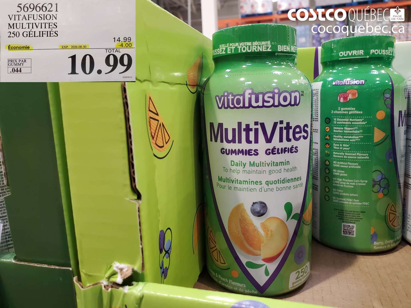5696621 VITAFUSION MULTIVITES 250 GÉLIFIÉS ($4.00 INSTANT SAVINGS EXPIRES ON 2026-08-30) $10.99