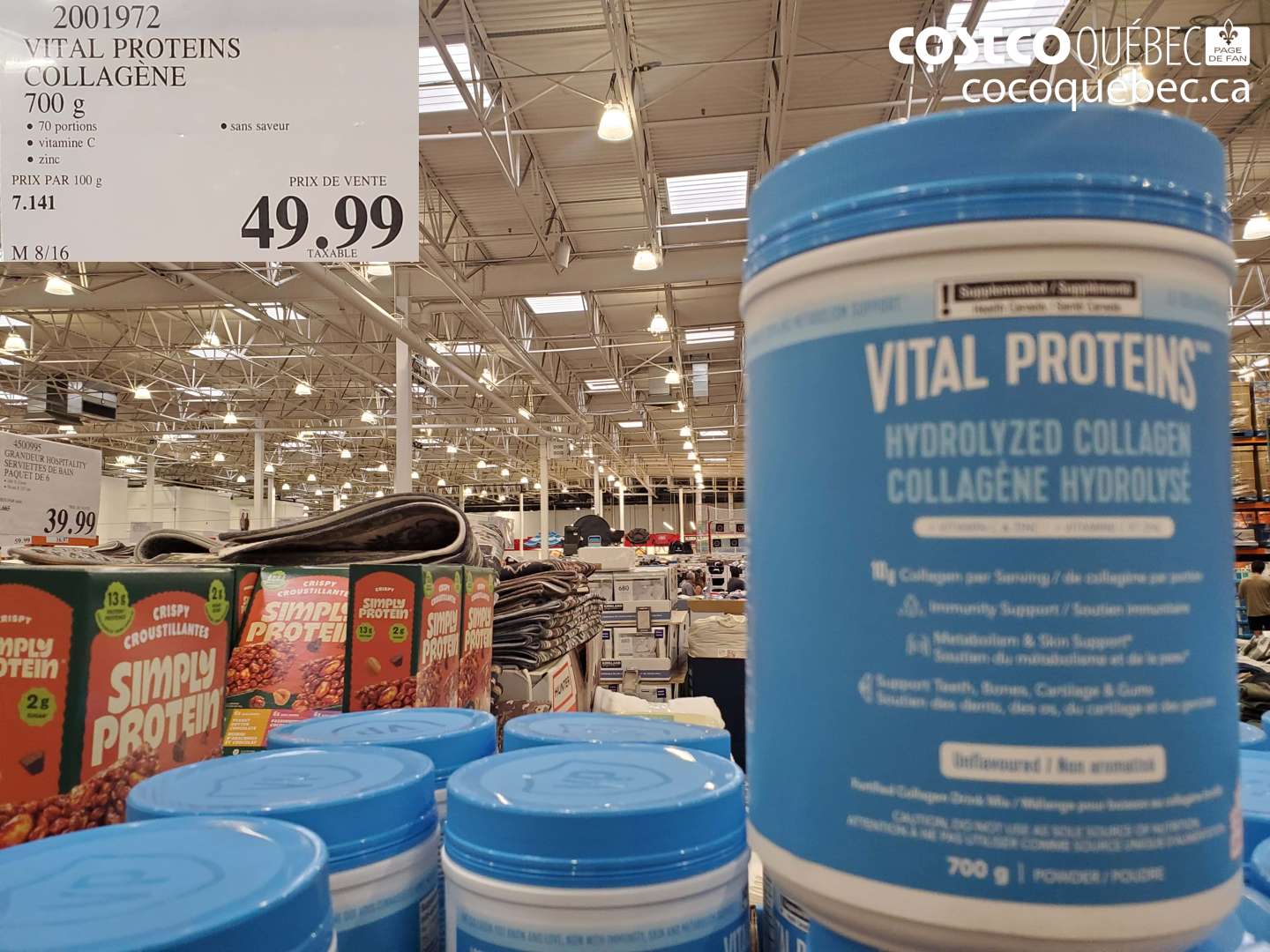 2001972 VITAL PROTEINS COLLAGÈNE 700 G $49.99
