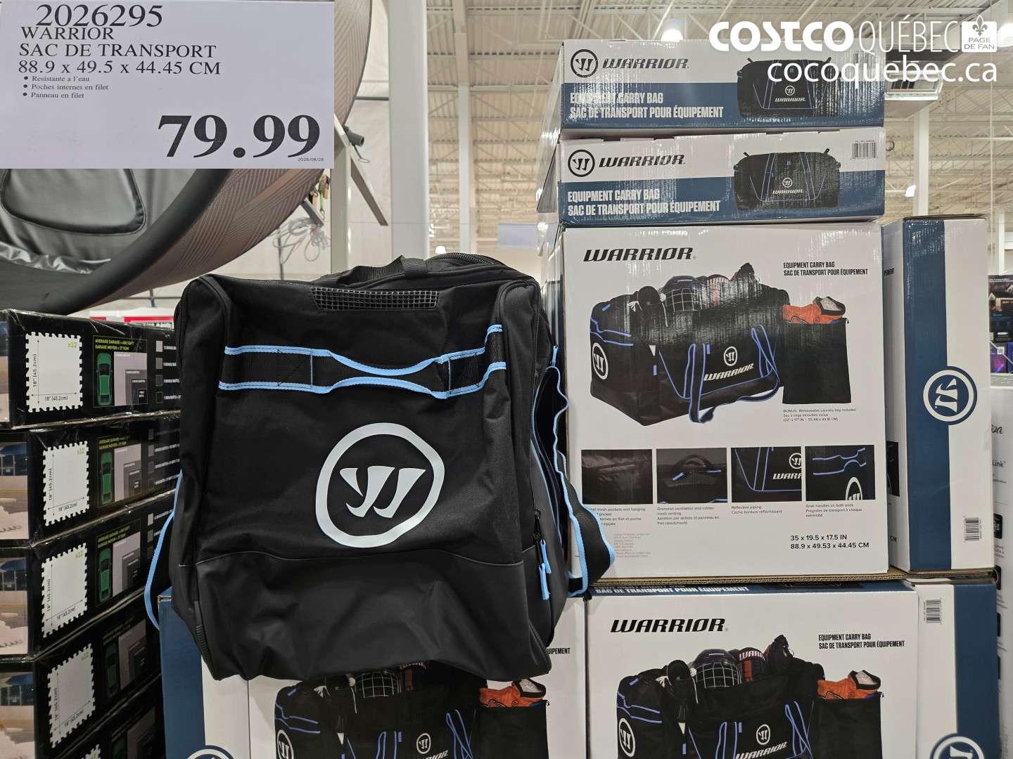 2026295 WARRIOR SAC DE TRANSPORT 88.9 X 49.5 X 44.45 CM $79.99