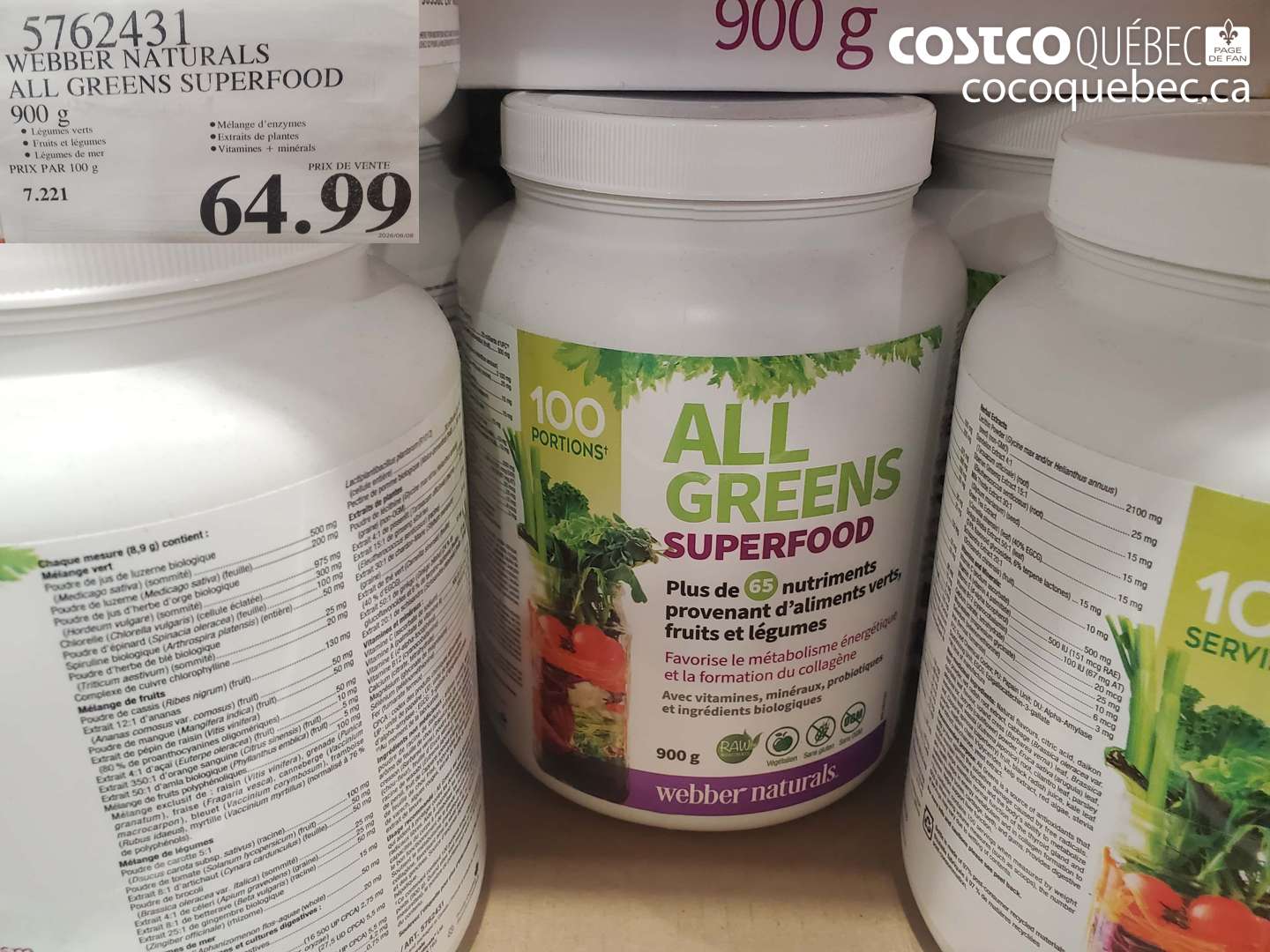 5762431 WEBBER NATURALS ALL GREENS SUPERFOOD $64.99