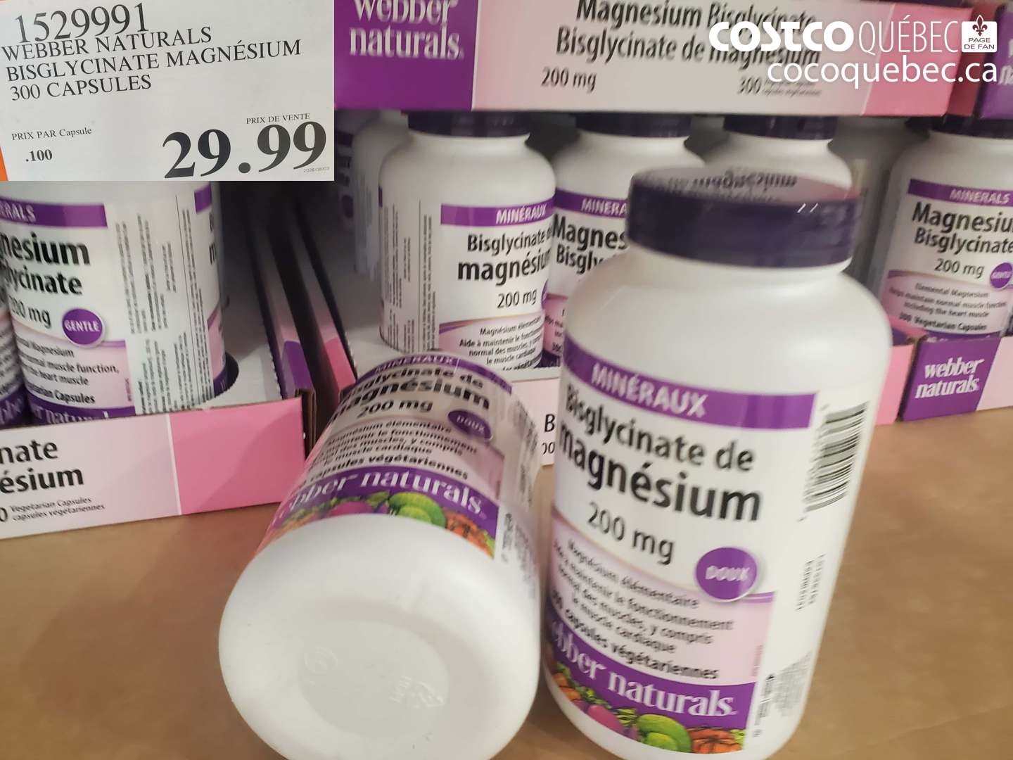1529991 WEBBER NATURALS BISGLYCINATE MAGNÉSIUM 300 CAPSULES $29.99