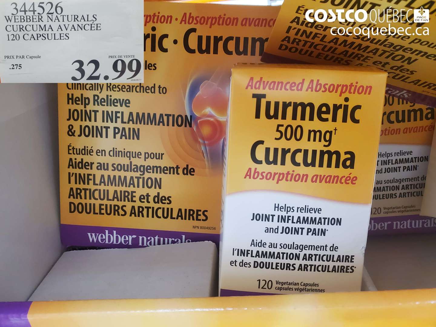 344526 WEBBER NATURALS CURCUMA AVANCÉE 120 CAPSULES $32.99