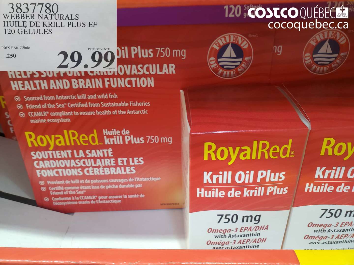 3837780 WEBBER NATURALS HUILE DE KRILL PLUS EF 120 GÉLULES $29.99