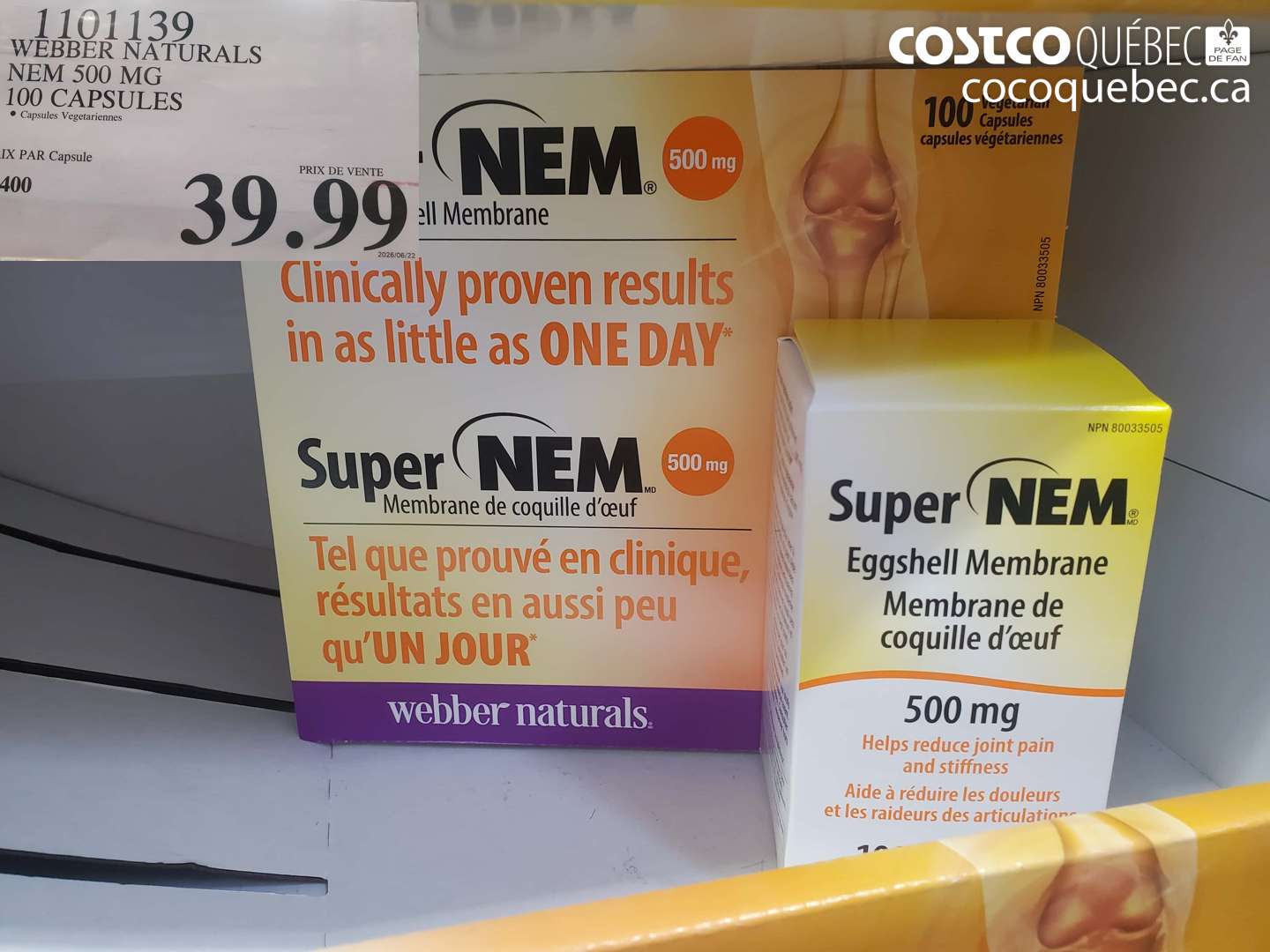 1101139 WEBBER NATURALS NEM 500 MG 100 CAPSULES $39.99