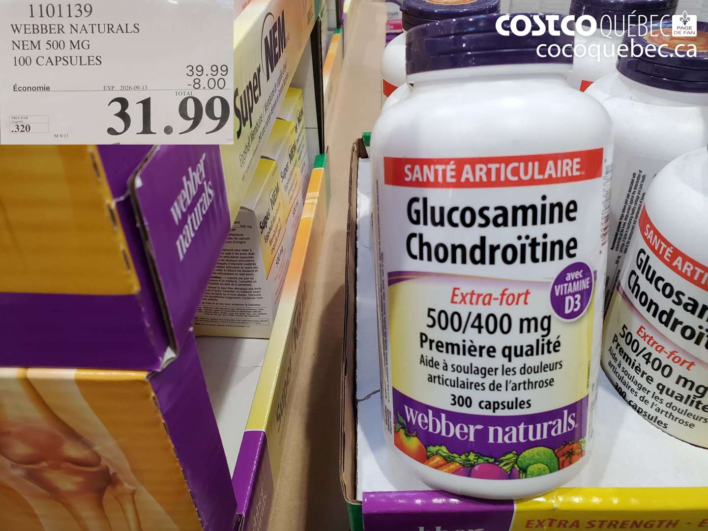 1101139 WEBBER NATURALS NEM 500 MG 100 CAPSULES ($8.00 INSTANT SAVINGS EXPIRES ON 2026-09-13) $31.99