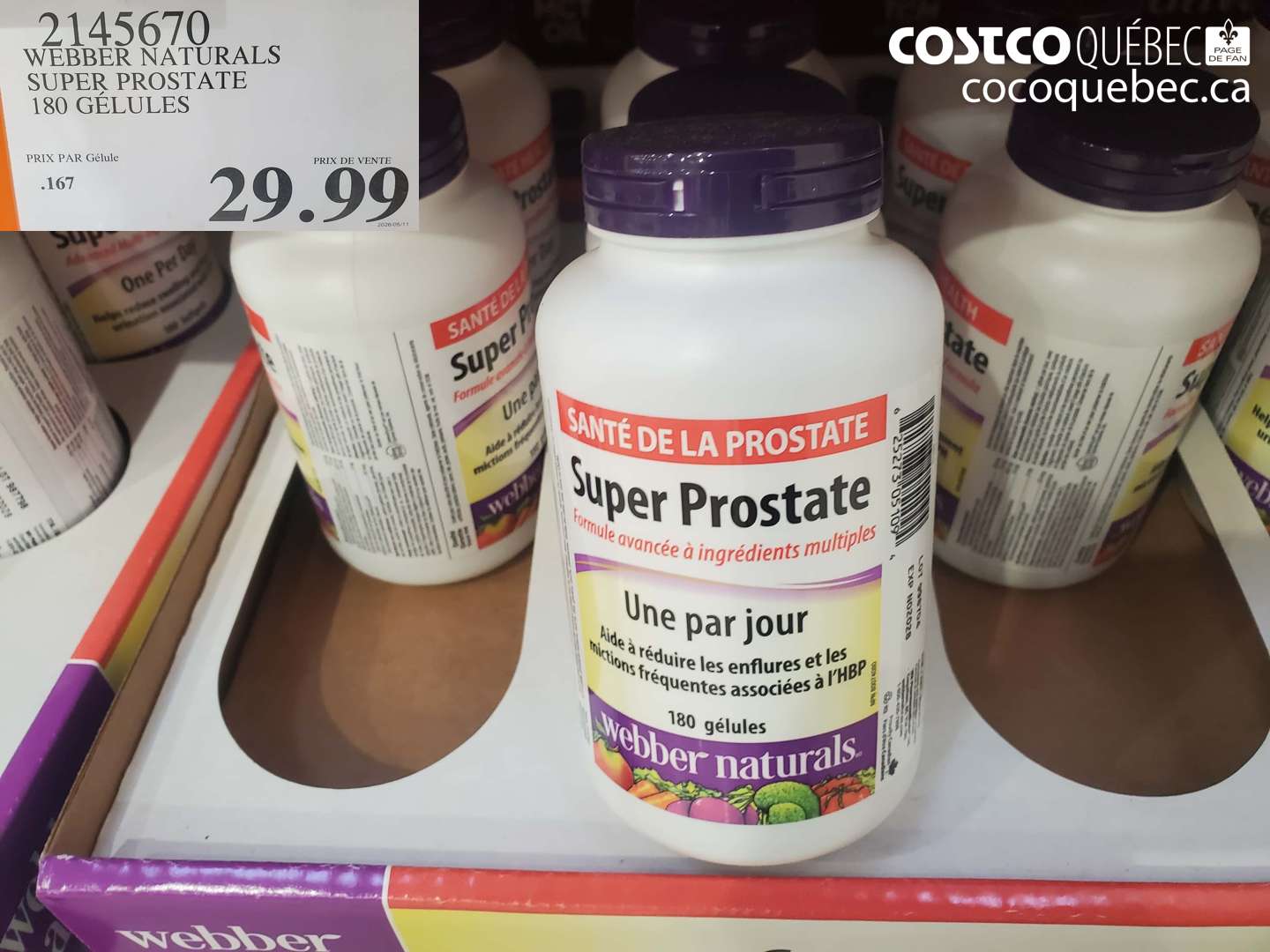 2145670 WEBBER NATURALS SUPER PROSTATE 180 GÉLULES $29.99
