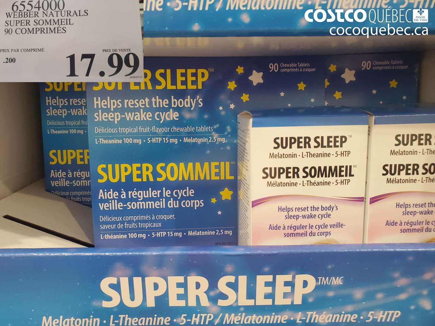 6554000 WEBBER NATURALS SUPER SOMMEIL 90 COMPRIMÉS $17.99