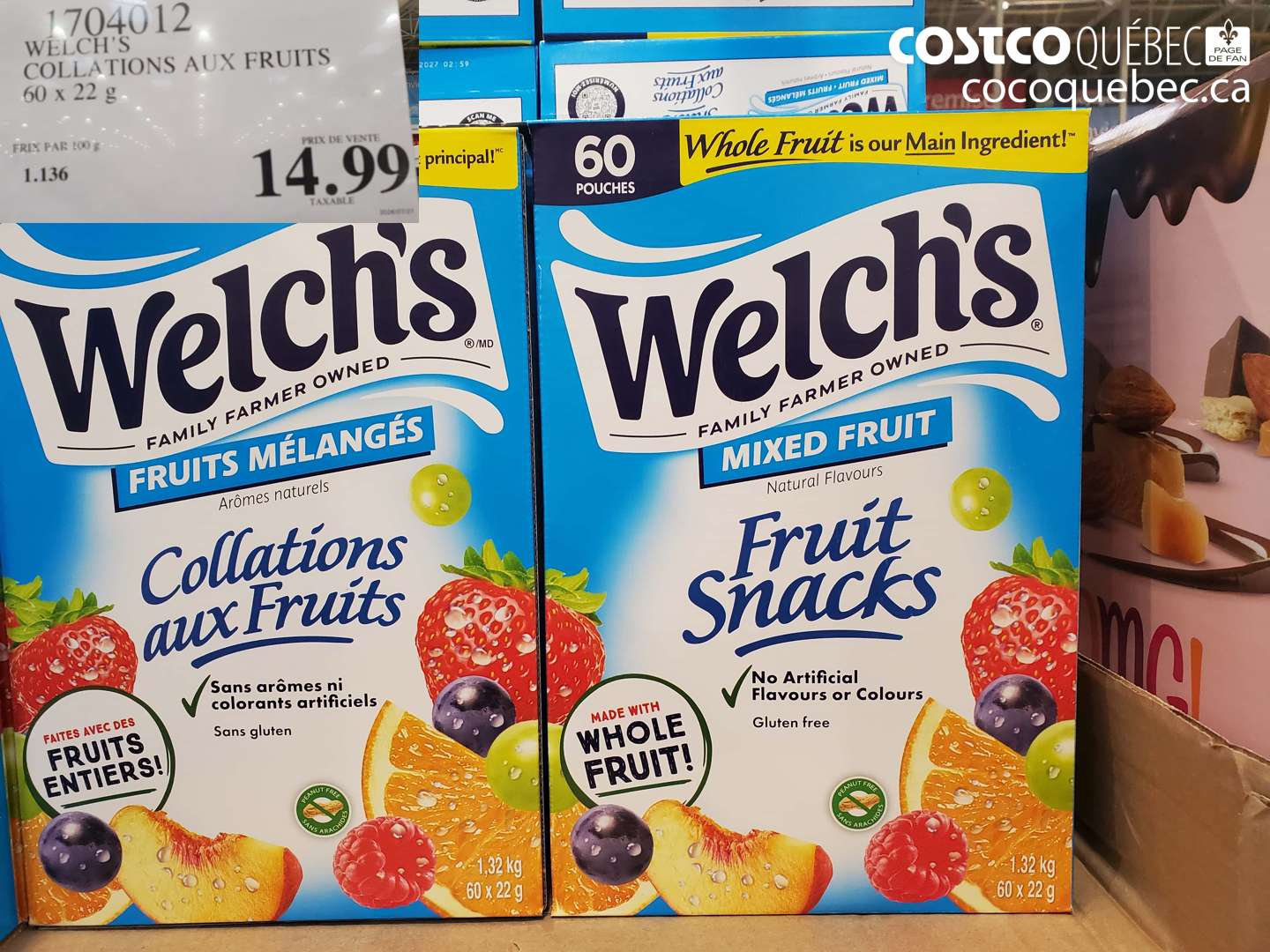 1704012 WELCH'S COLLATIONS AUX FRUITS $14.99