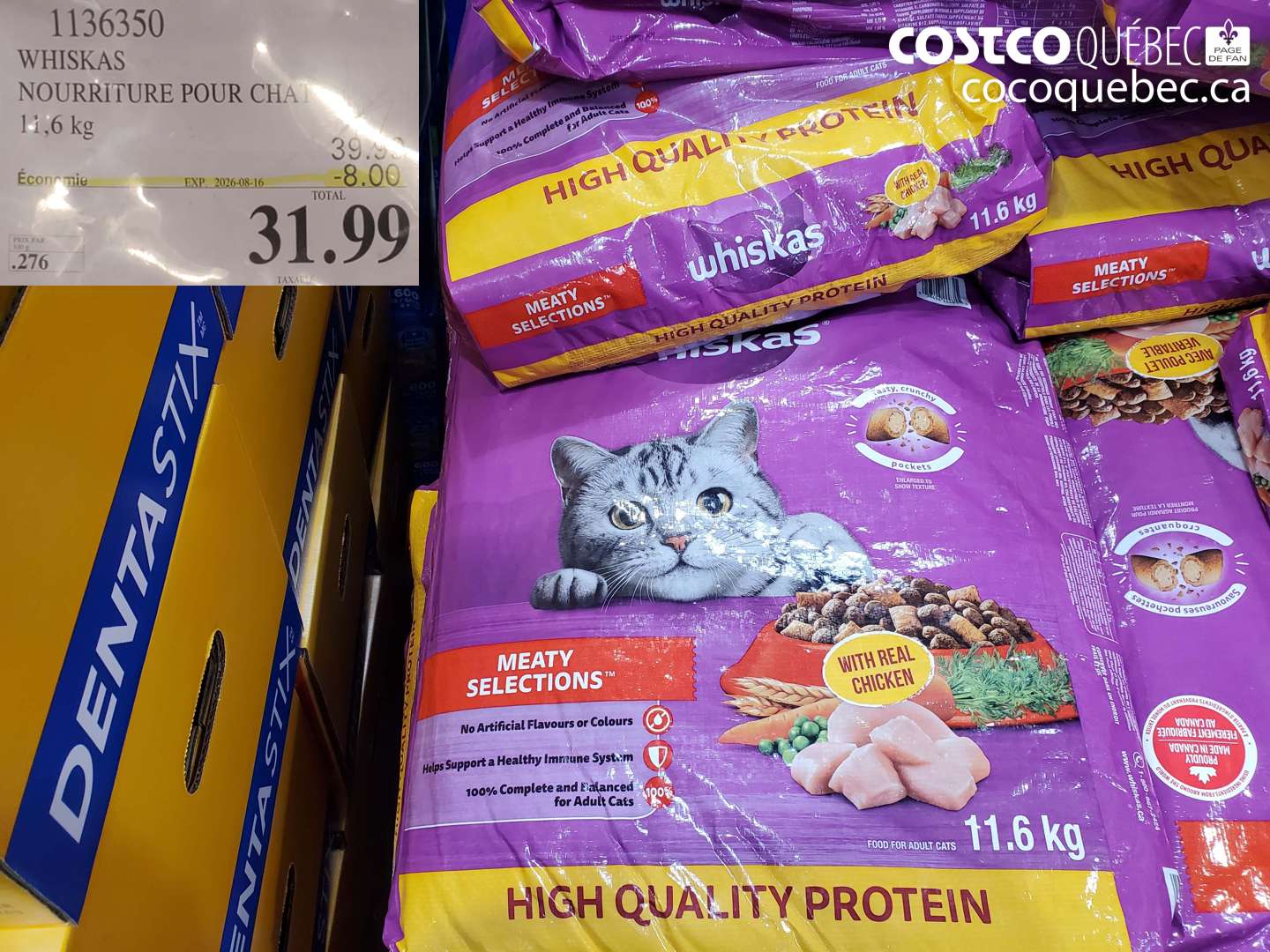 1136350 WHISKAS NOURRITURE POUR CHAT ($8.00 INSTANT SAVINGS EXPIRES ON 2026-08-16) $31.99