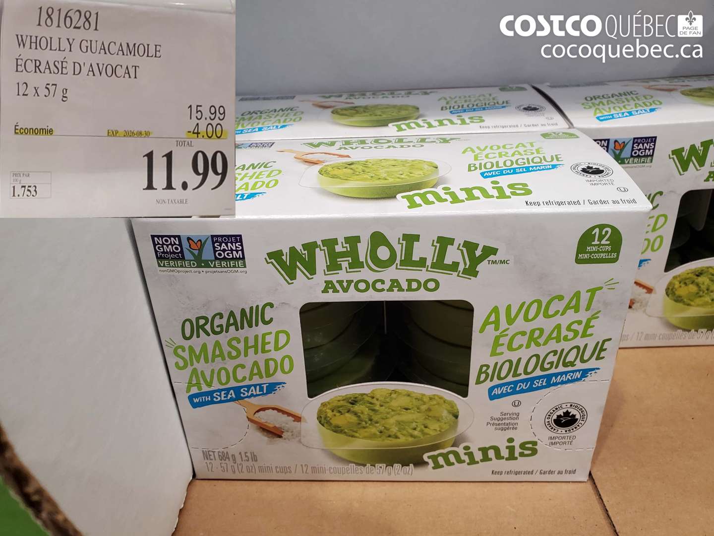 1816281 WHOLLY GUACAMOLE ÉCRASÉ D'AVOCAT ($4.00 INSTANT SAVINGS EXPIRES ON 2026-08-30) $11.99