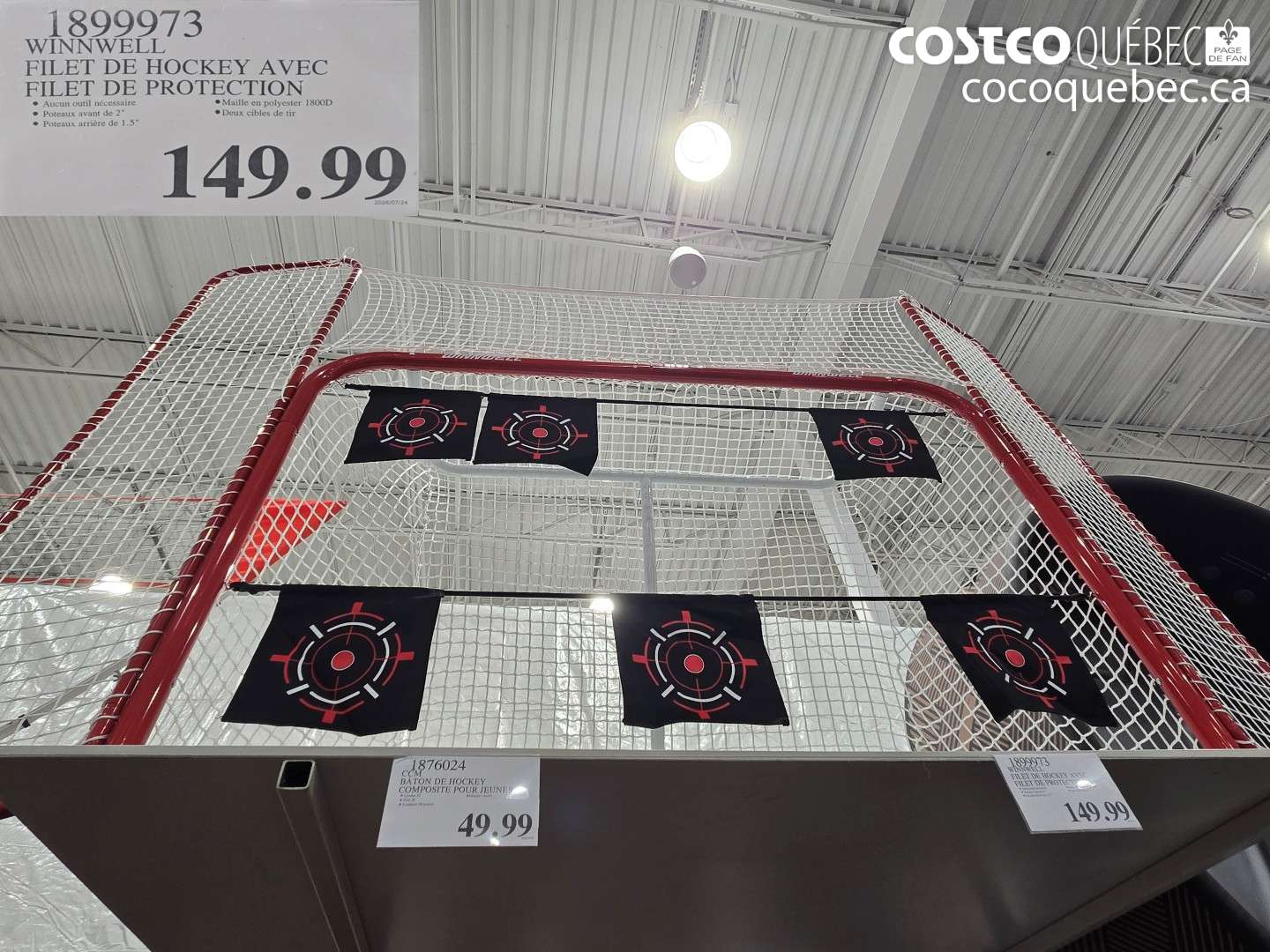 1899973 WINNWELL FILET DE HOCKEY AVEC FILET DE PROTECTION $149.99