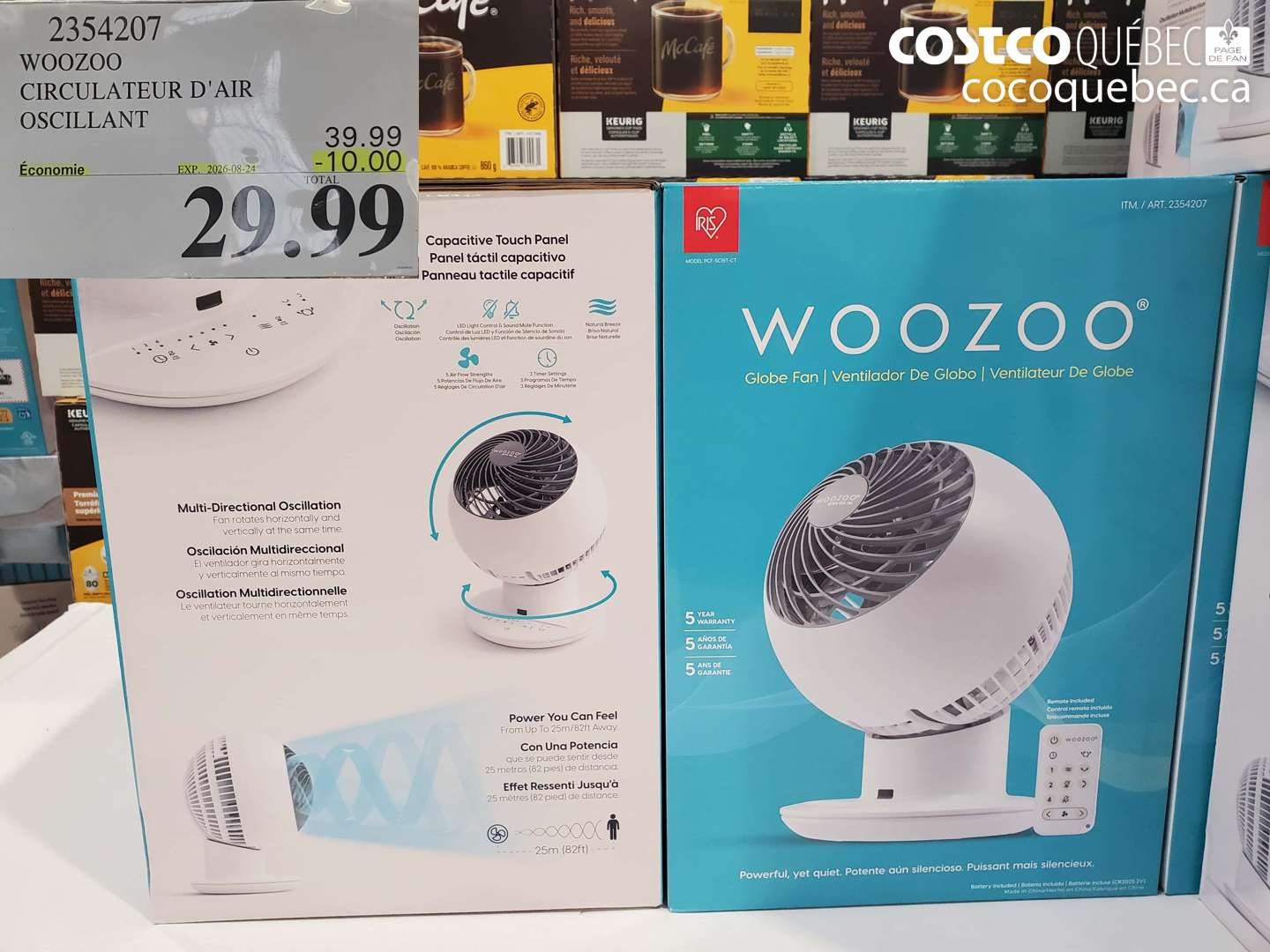 2354207 WOOZOO CIRCULATEUR D'AIR OSCILLANT ($10.00 INSTANT SAVINGS EXPIRES ON 2026-08-24) $29.99