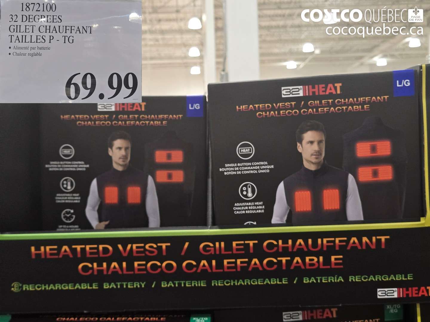 1872100 32 DEGREES GILET CHAUFFANT TAILLES P - TG $69.99