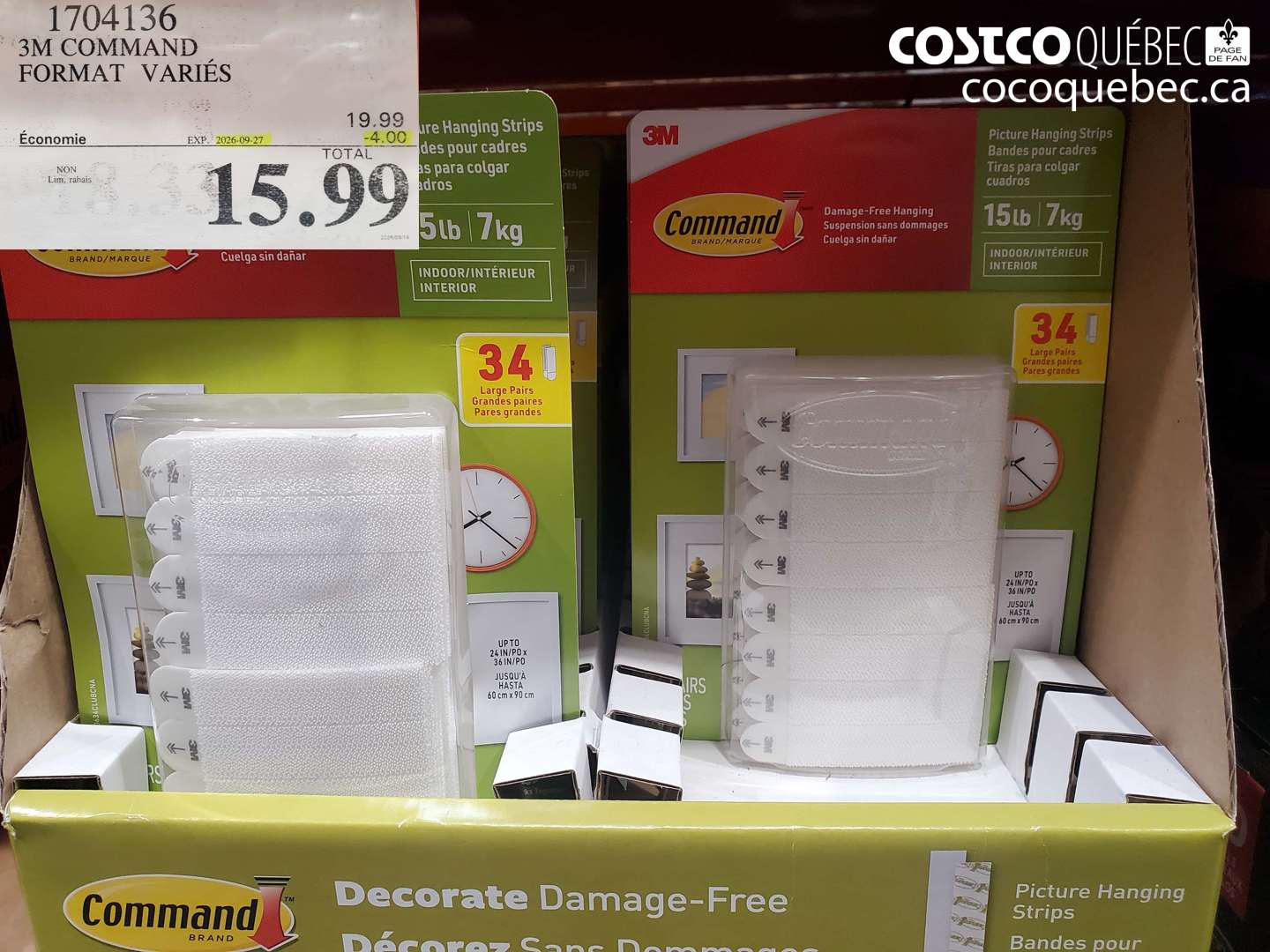1704136 3M COMMAND FORMAT VARIÉS ($4.00 INSTANT SAVINGS EXPIRES ON 2026-09-27) $15.99