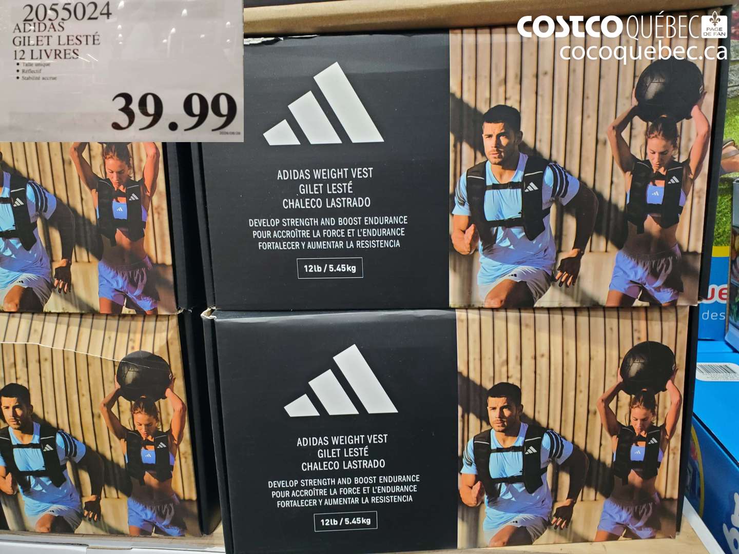2055024 ADIDAS GILET LESTÉ 12 LIVRES $39.99