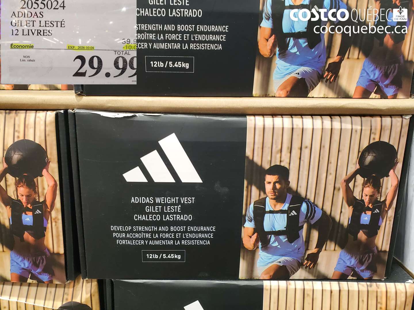 2055024 ADIDAS GILET LESTÉ 12 LIVRES ($10.00 INSTANT SAVINGS EXPIRES ON 2026-10-04) $29.99