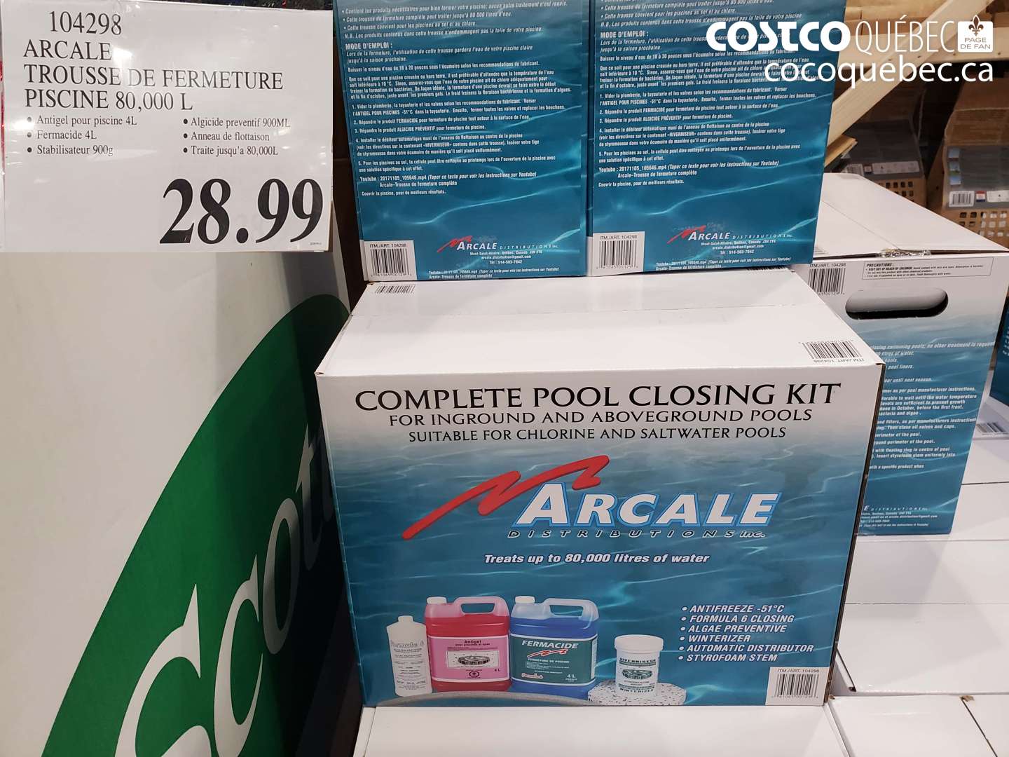 104298 ARCALE TROUSSE DE FERMETURE PISCINE 80,000 L $28.99