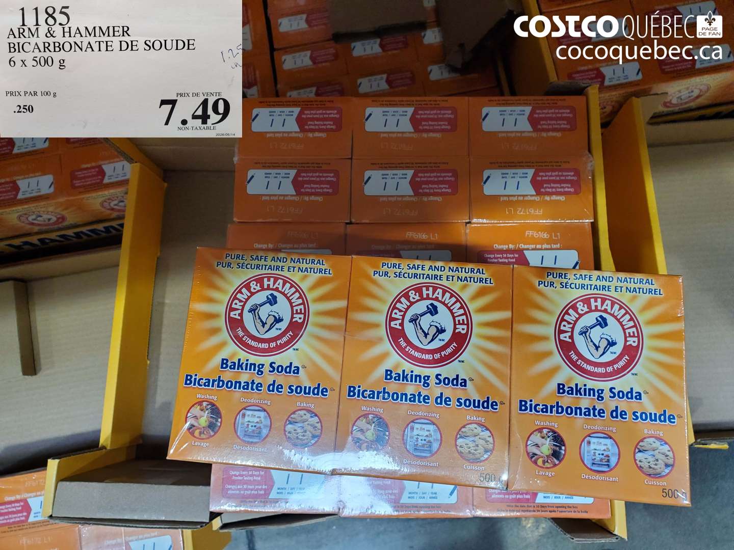1185 ARM & HAMMER BICARBONATE DE SOUDE $7.49
