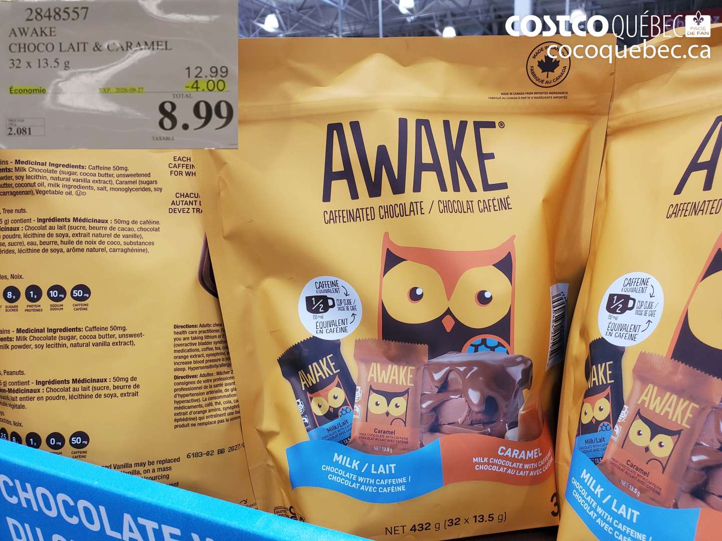 2848557 AWAKE CHOCO LAIT & CARAMEL ($4.00 INSTANT SAVINGS EXPIRES ON 2026-09-27) $8.99
