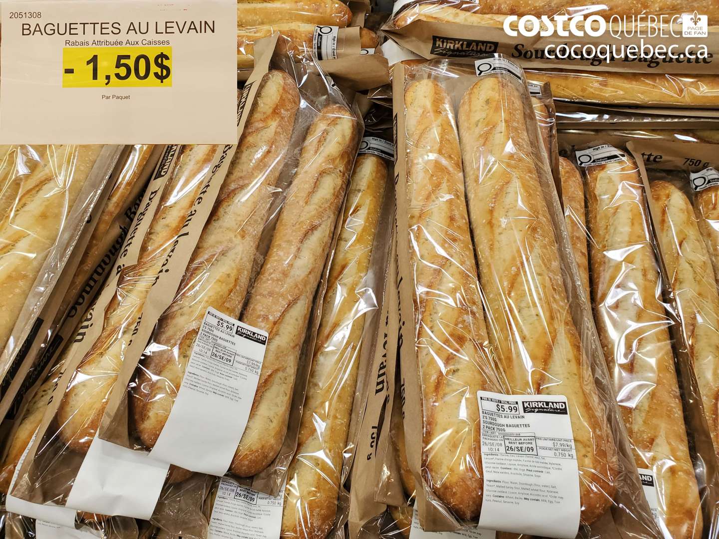 2051308 BAGUETTES AU LEVAIN ($1.50 INSTANT SAVINGS)