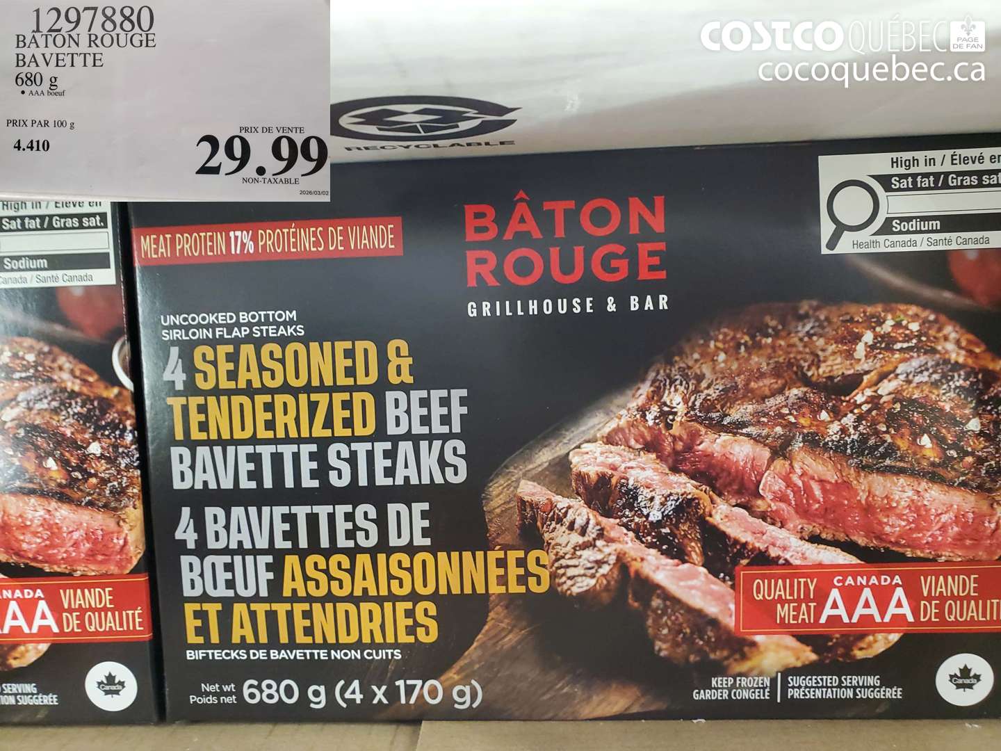 1297880 BÂTON ROUGE BAVETTE $29.99