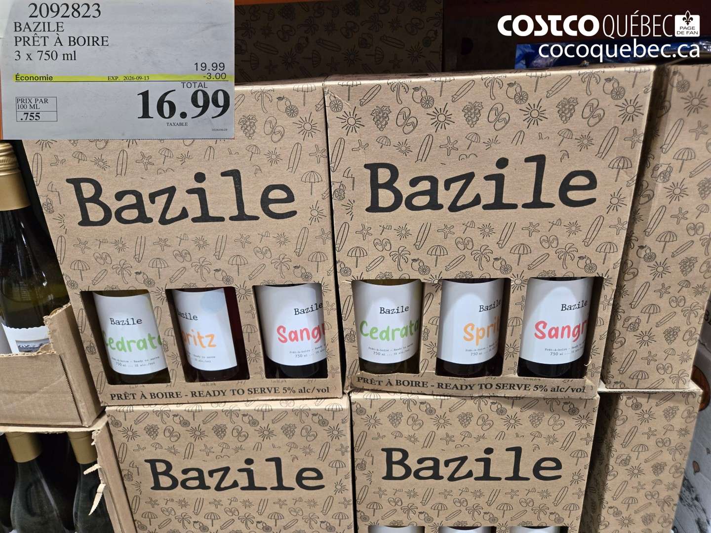2092823 BAZILE PRÊT À BOIRE ($3.00 INSTANT SAVINGS EXPIRES ON 2026-09-13) $16.99