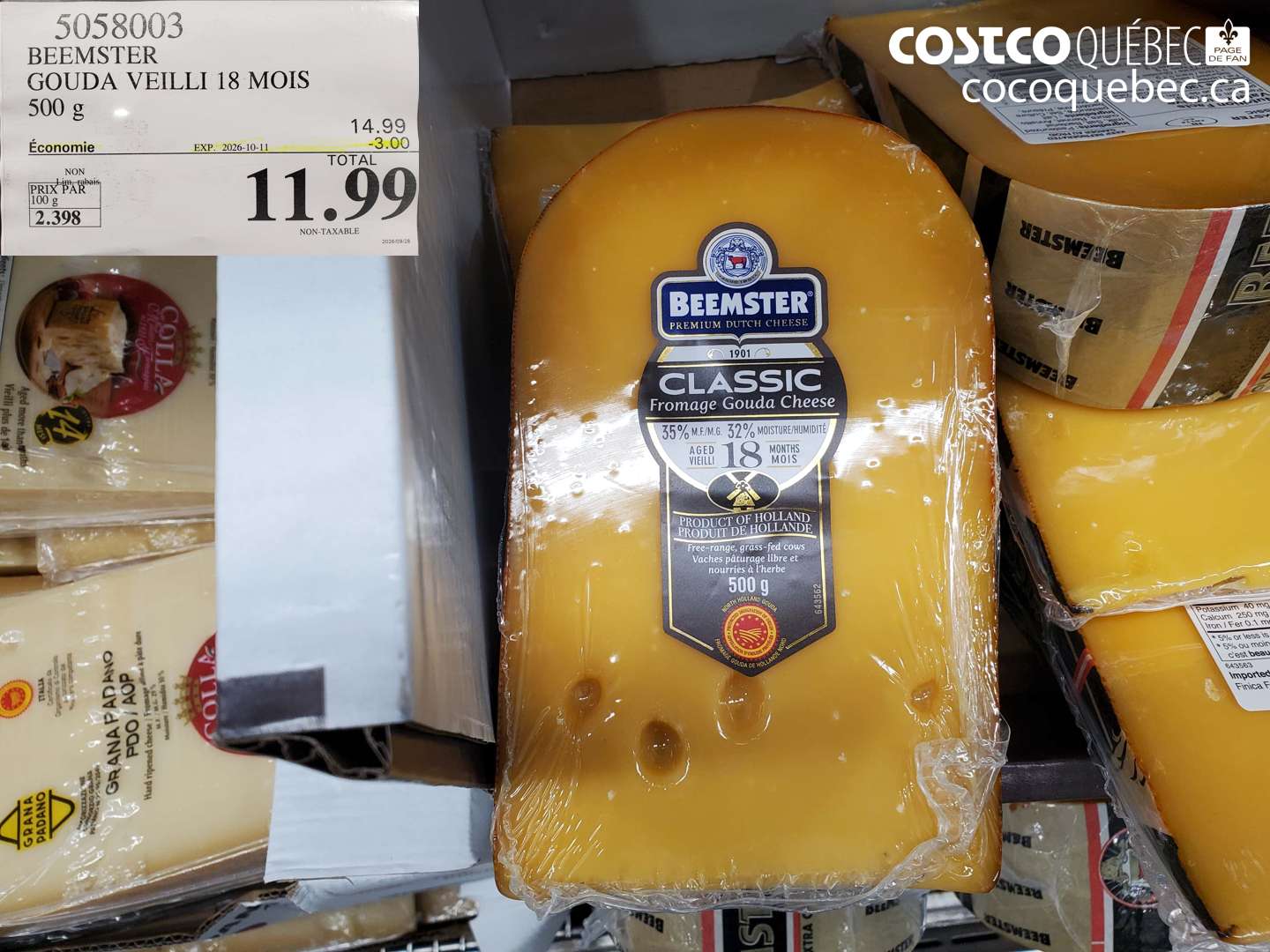 5058003 BEEMSTER GOUDA VEILLI 18 MOIS ($3.00 INSTANT SAVINGS EXPIRES ON 2026-10-11) $11.99