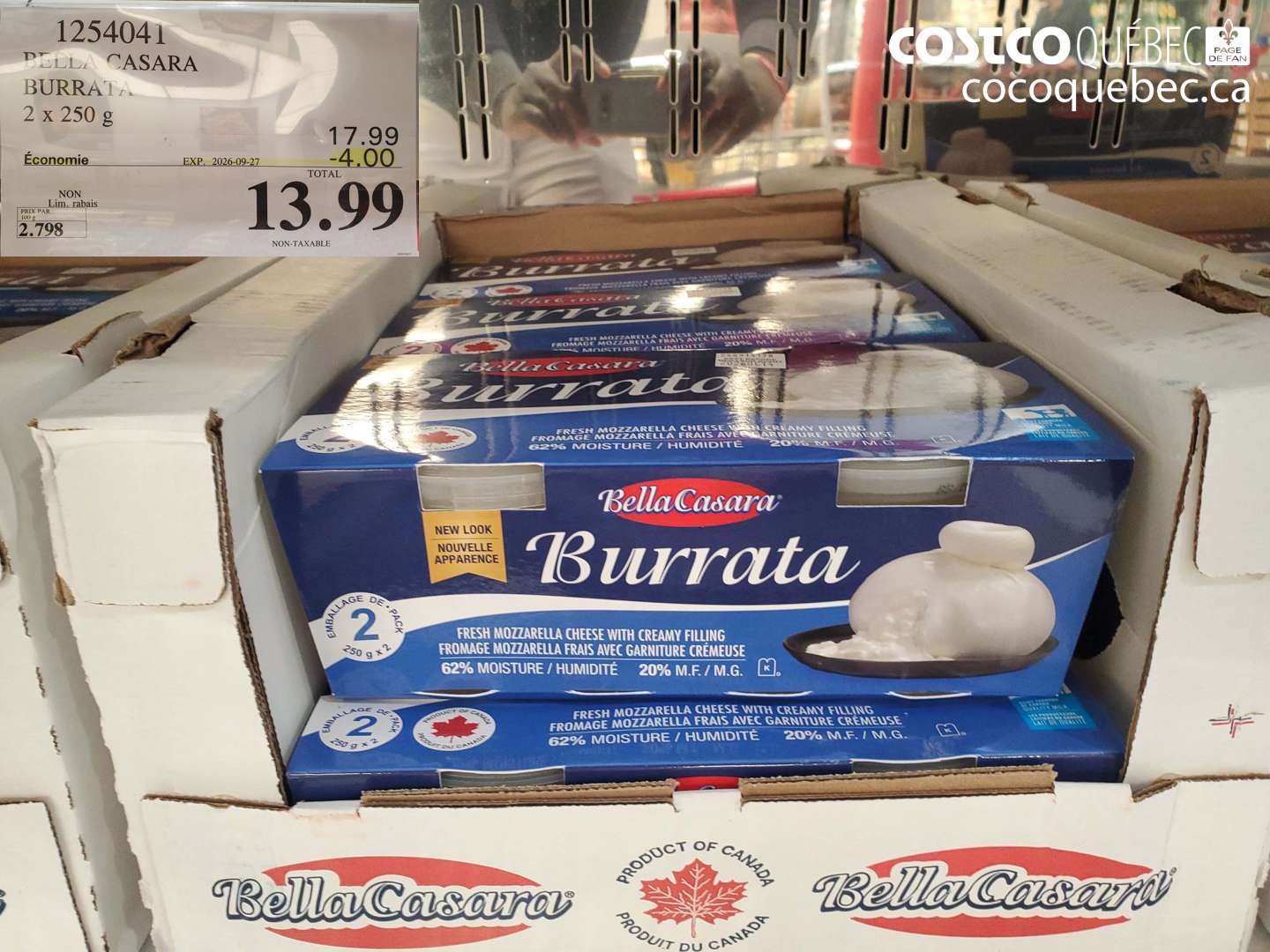 1254041 BELLA CASARA BURRATA ($4.00 INSTANT SAVINGS EXPIRES ON 2026-09-27) $13.99
