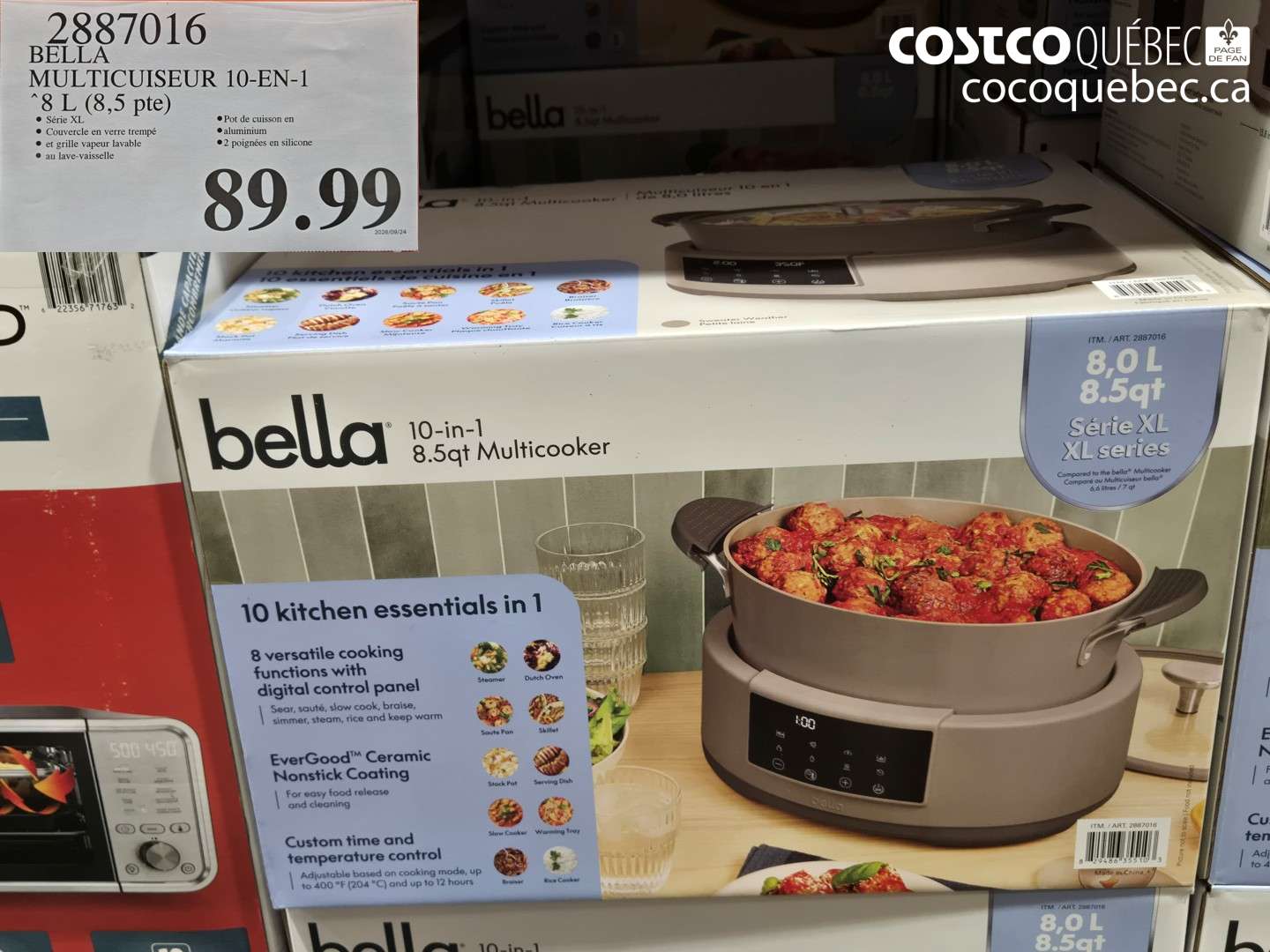 2887016 BELLA MULTICUISEUR 10-EN-1 8 L (8.5 PTE) $89.99