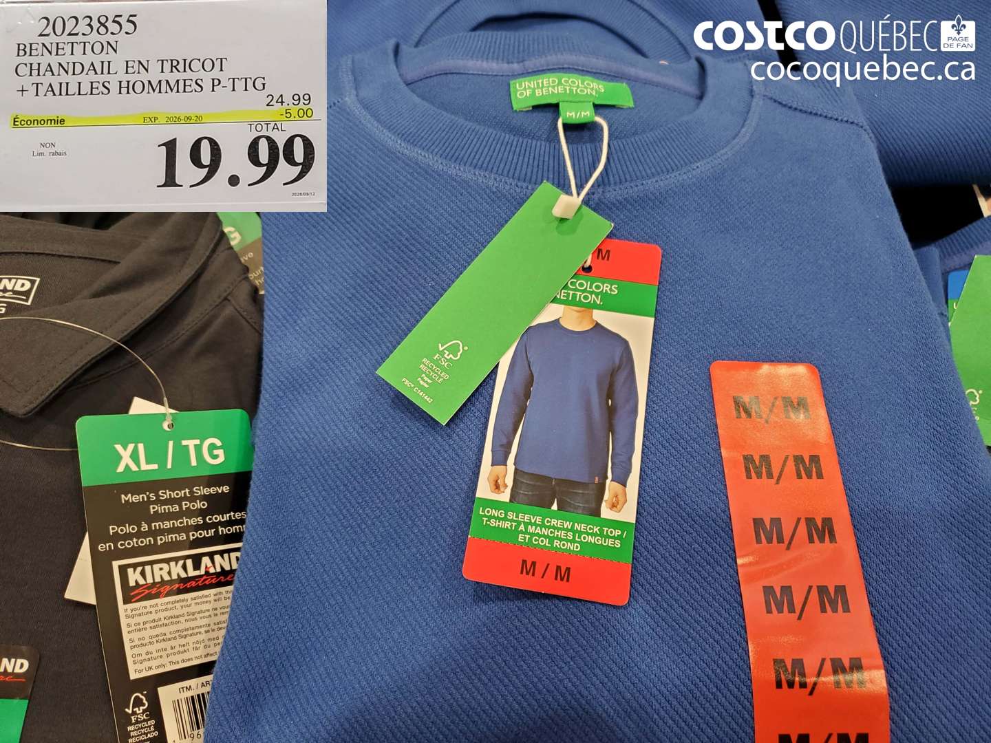 2023855 BENETTON CHANDAIL EN TRICOT + TAILLES HOMMES P-TTG ($5.00 INSTANT SAVINGS EXPIRES ON 2026-09-20) $19.99