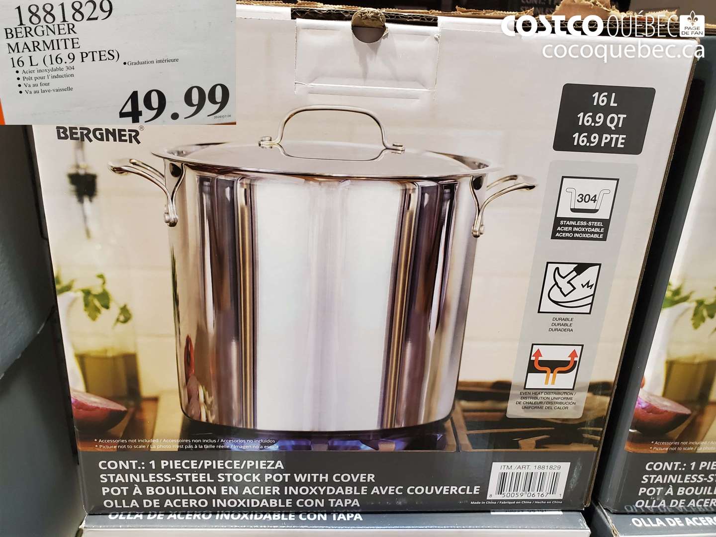 1881829 BERGNER MARMITE 16 L (16.9 PTES) $49.99