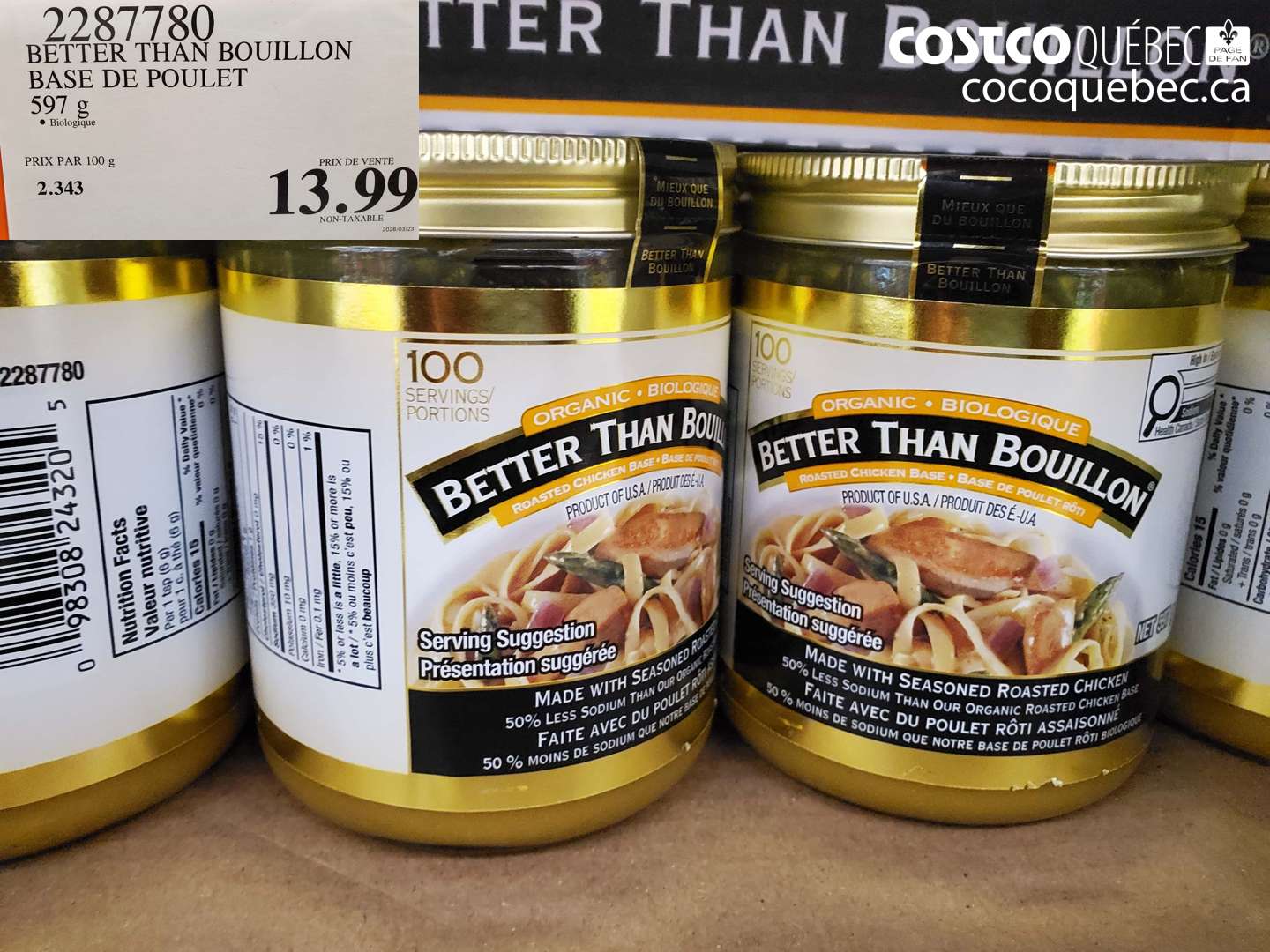 2287780 BETTER THAN BOUILLON BASE DE POULET $13.99