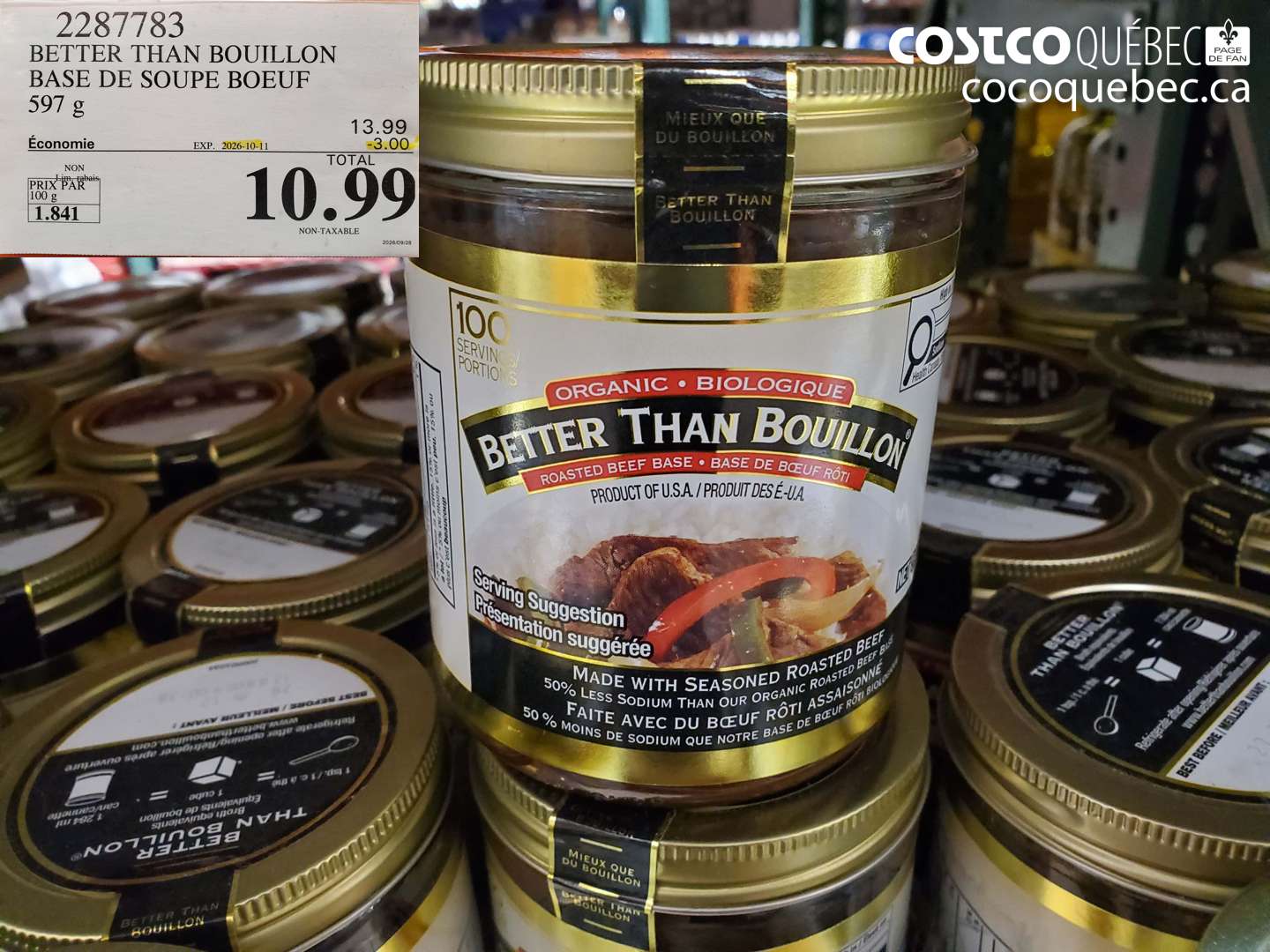 2287783 BETTER THAN BOUILLON BASE DE SOUPE BOEUF ($3.00 INSTANT SAVINGS EXPIRES ON 2026-10-11) $10.99