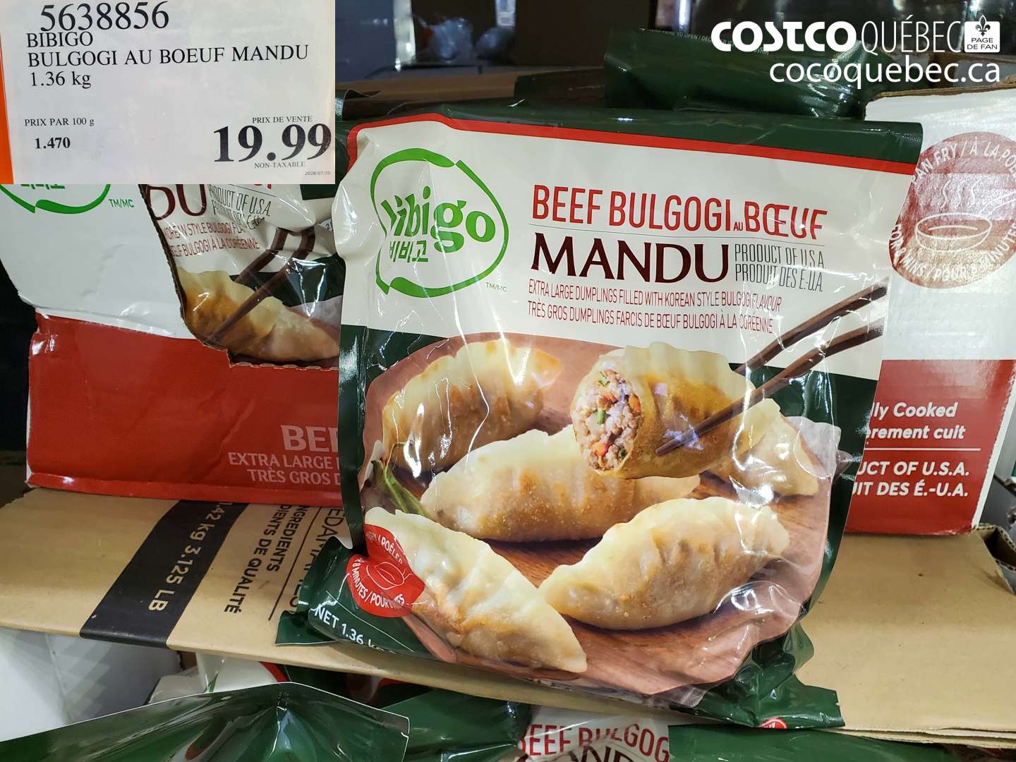 5638856 BIBIGO BULGOGI AU BOEUF MANDU $19.99