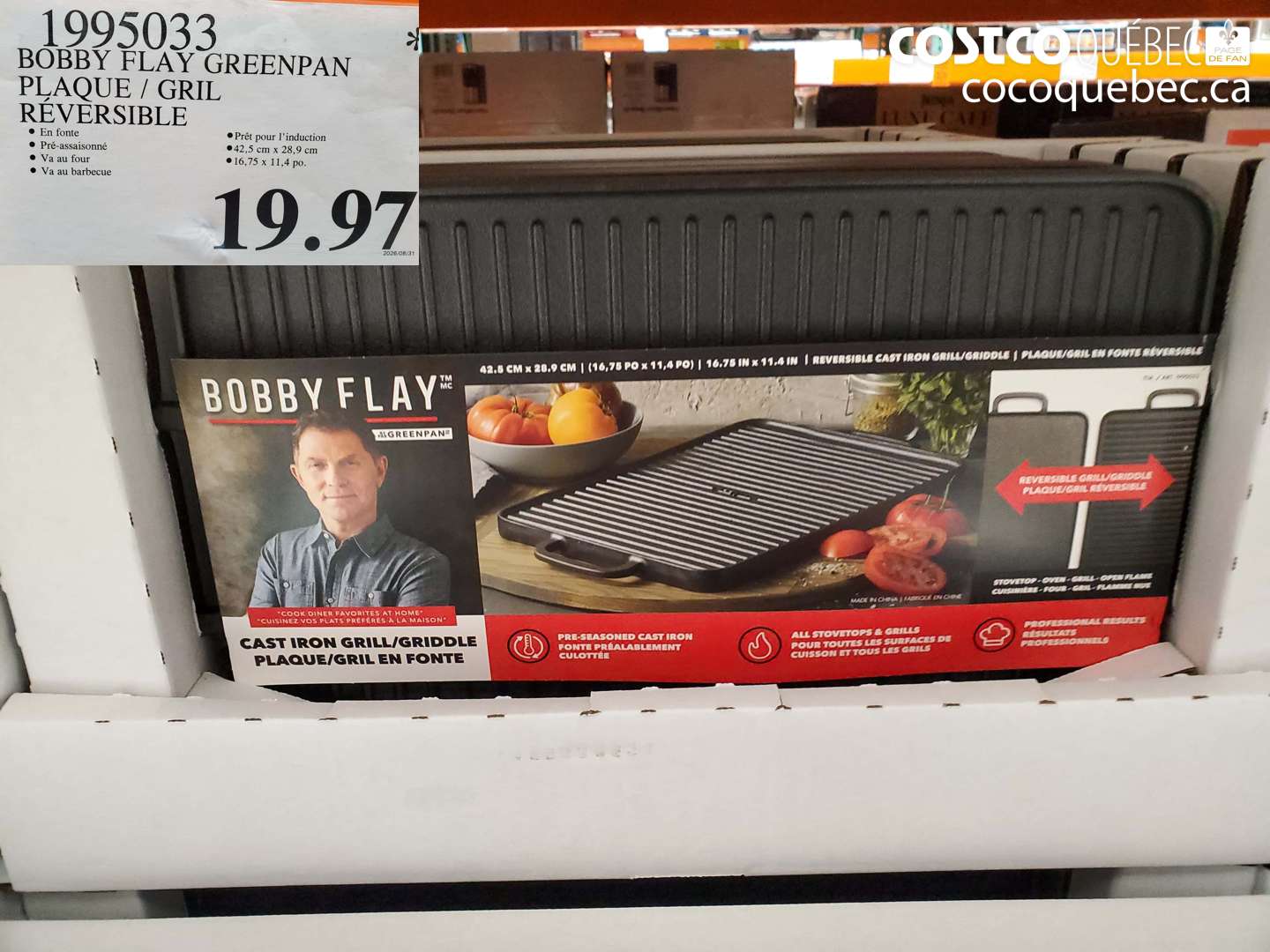 1995033 BOBBY FLAY GREENPAN PLAQUE / GRIL RÉVERSIBLE $19.97