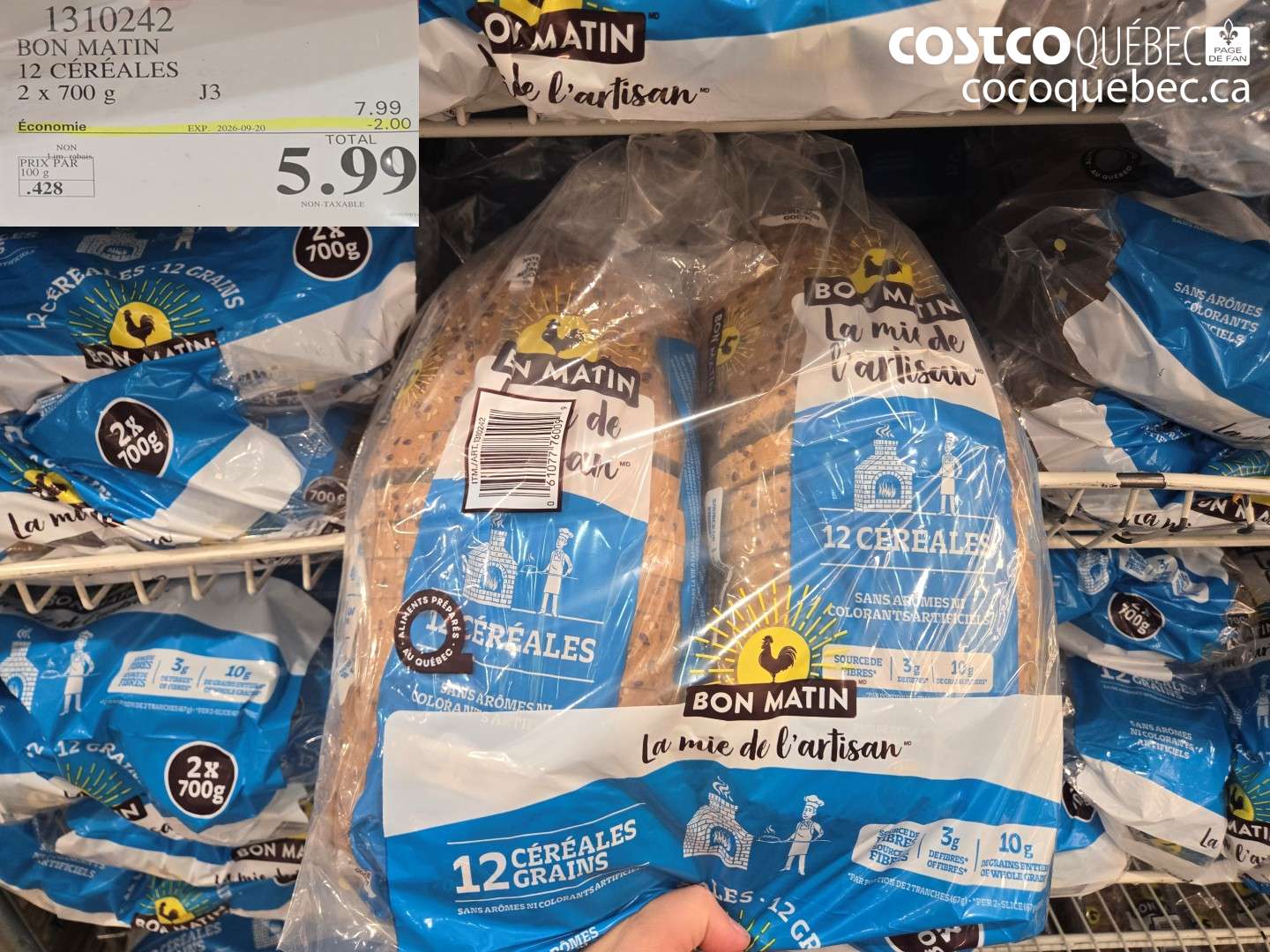 1310242 BON MATIN 12 CÉRÉALES ($2.00 INSTANT SAVINGS EXPIRES ON 2026-09-20) $5.99