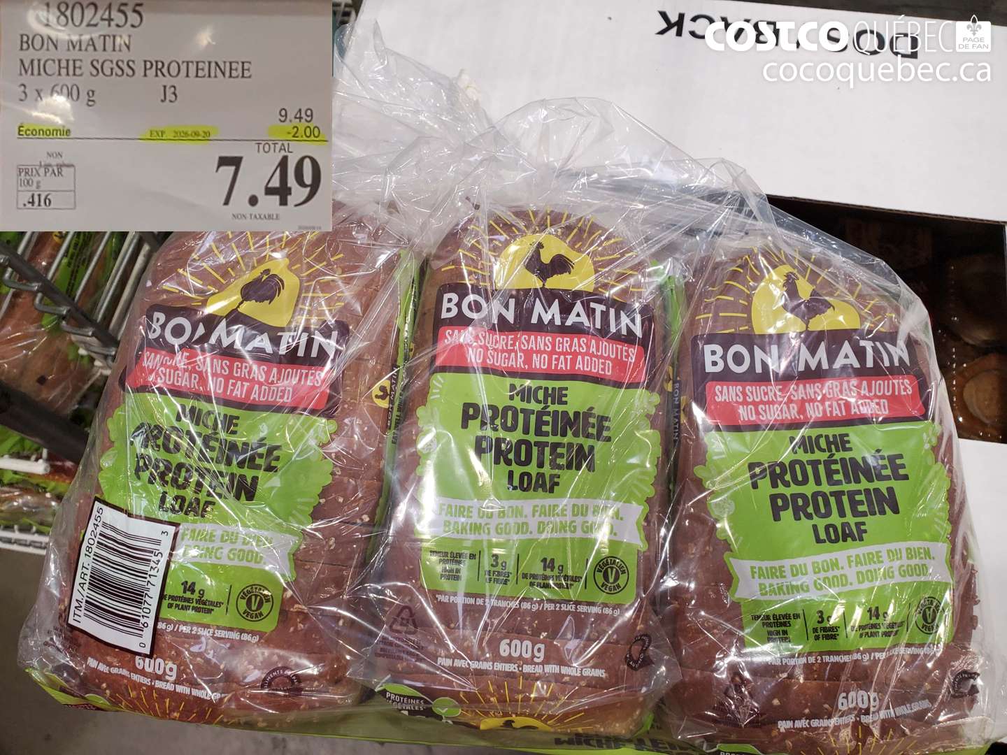 1802455 BON MATIN MICHE SGSS PROTEINEE ($2.00 INSTANT SAVINGS EXPIRES ON 2026-09-20) $7.49
