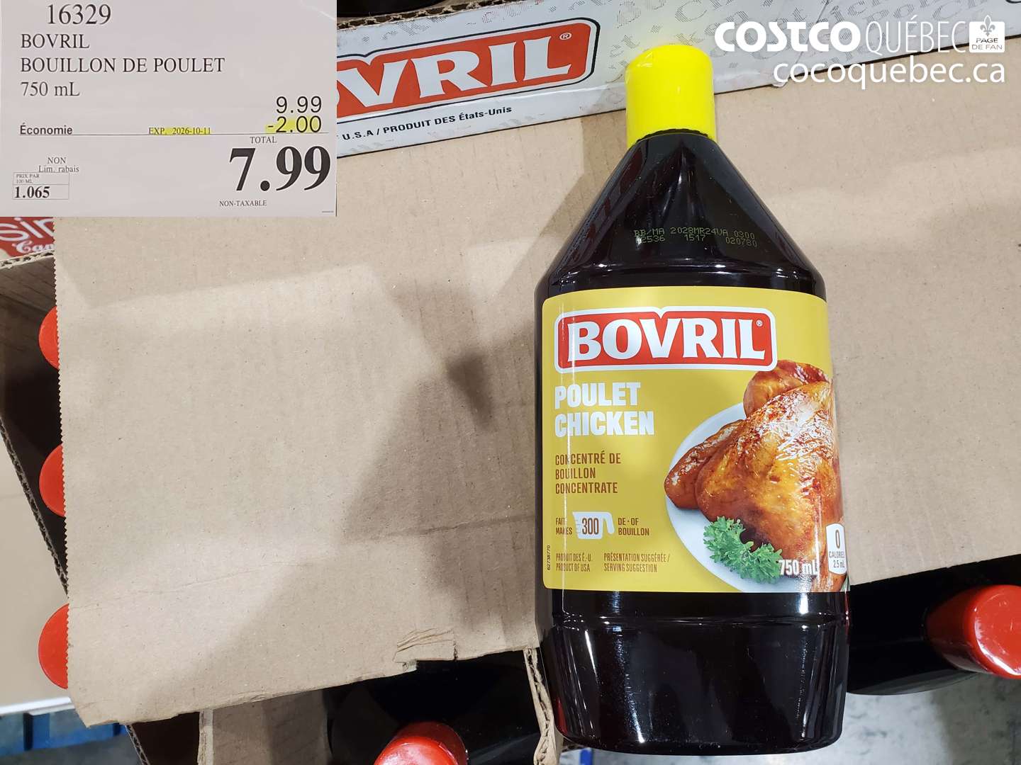 16329 BOVRIL BOUILLON DE POULET ($2.00 INSTANT SAVINGS EXPIRES ON 2026-10-01) $7.99