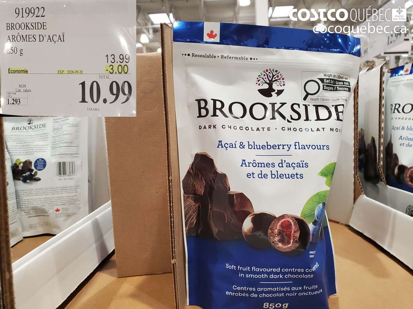 919922 BROOKSIDE ARÔMES D'AÇAÏ ($3.00 INSTANT SAVINGS EXPIRES ON 2026-09-20) $10.99