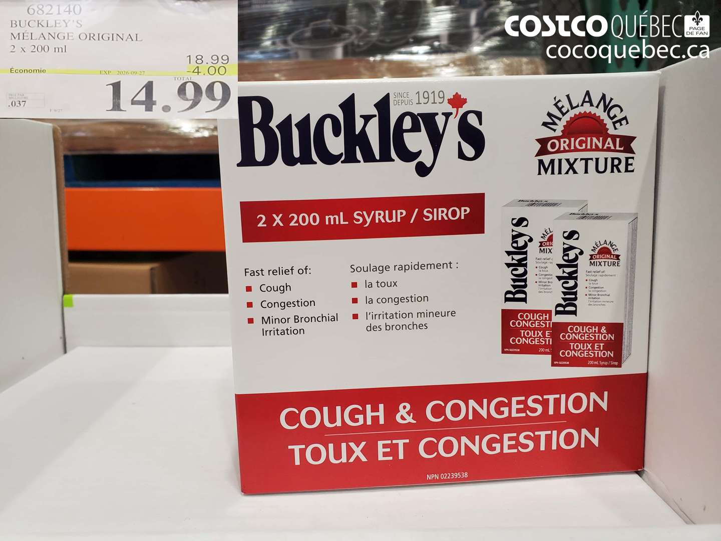 682140 BUCKLEY'S MELANGE ORIGINAL ($4.00 INSTANT SAVINGS EXPIRES ON 2026-09-27) $14.99