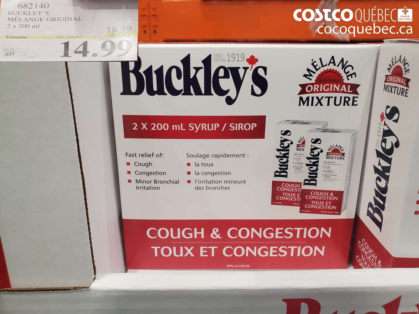 682140 BUCKLEY'S MÉLANGE ORIGINAL ($4.00 INSTANT SAVINGS EXPIRES ON 2026-09-27) $14.99