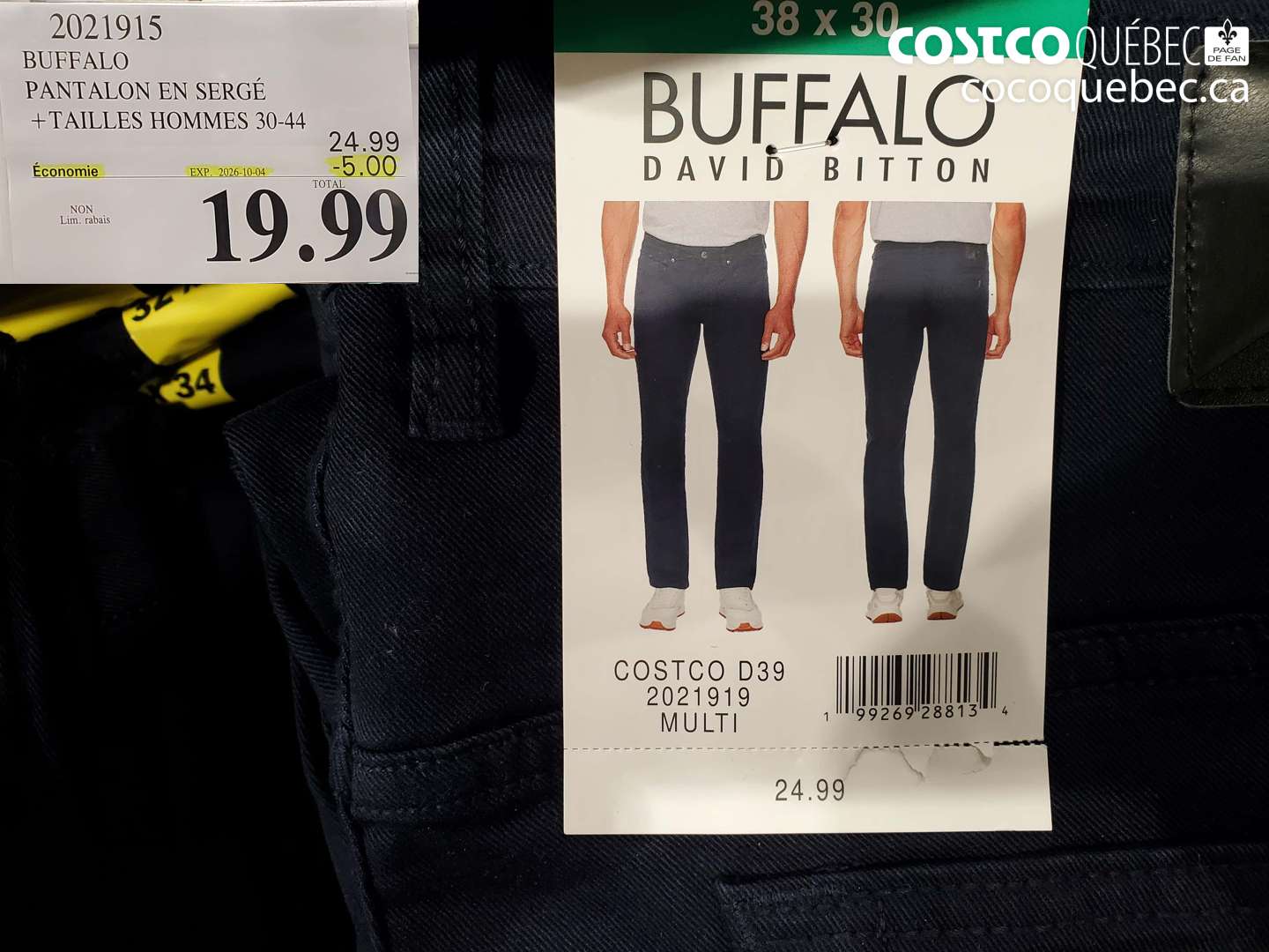 2021915 BUFFALO PANTALON EN SERGÉ ($5.00 INSTANT SAVINGS EXPIRES ON 2026-10-04) $19.99