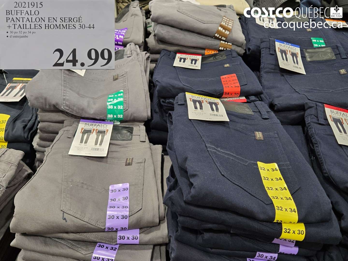 2021915 BUFFALO PANTALON EN SERGÉ + TAILLES HOMMES 30-44 $24.99