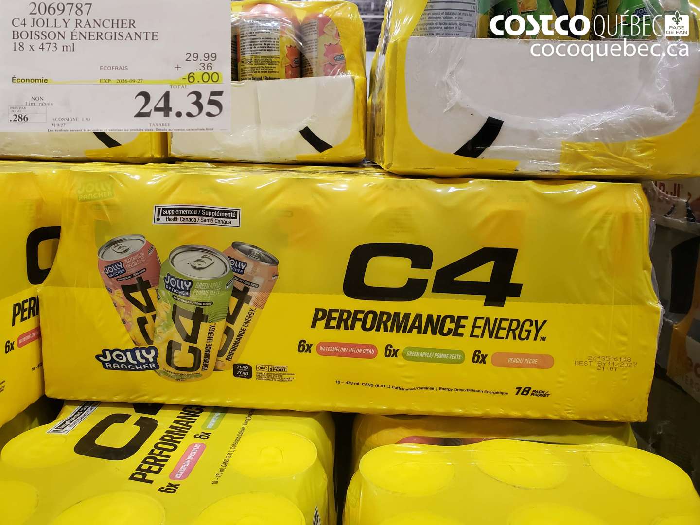 2069787 C4 JOLLY RANCHER BOISSON ÉNERGISANTE ($6.00 INSTANT SAVINGS EXPIRES ON 2026-09-27) $24.35