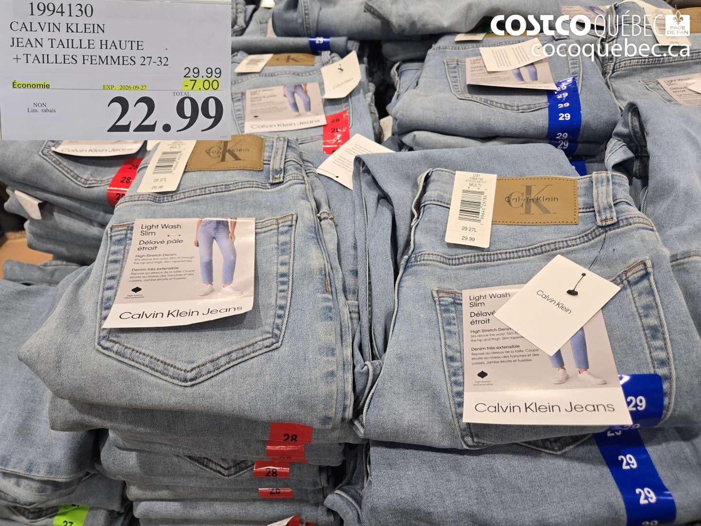 1994130 CALVIN KLEIN JEAN TAILLE HAUTE + TAILLES FEMMES 27-32 ($7.00 INSTANT SAVINGS EXPIRES ON 2026-09-27) $22.99